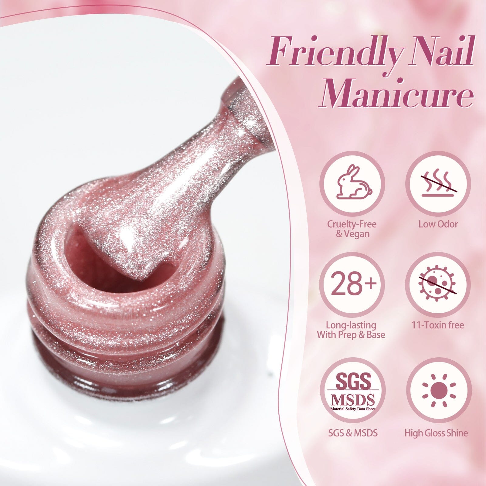6 Colors Jelly Pink Cat Magnetic Gel Polish Set 7ml - Long Lasting Nail Art Kit for DIY Manicure at Home, Salon & Party Nails