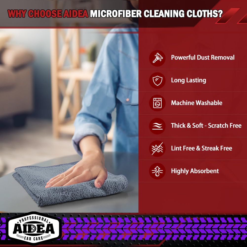 Premium Microfiber Cleaning Cloths 20-Pack (12