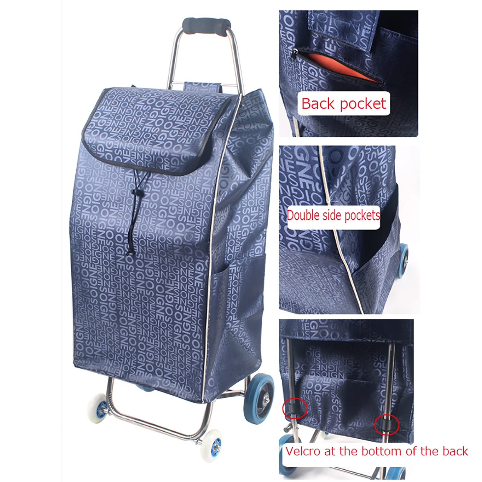 Waterproof 72L Oxford Cloth Shopping Cart Replacement Bag - Durable Trolley Storage Organizer for Groceries, Camping & Outdoor Activities