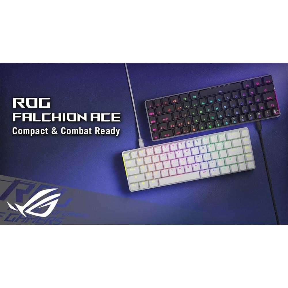 ASUS ROG Falchion Ace NX 60% Wireless Mechanical Gaming Keyboard - White | Compact RGB Backlit, Low-Profile Switches | Perfect for Esports, FPS & MOBA Gaming
