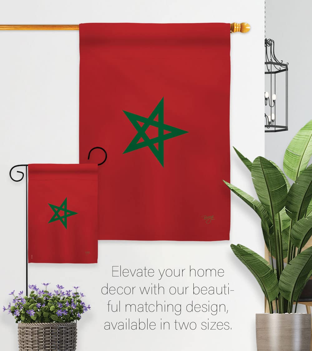Moroccan Garden Flag Set with Stand - Double-Sided Yard Decor for Home & Gifts
