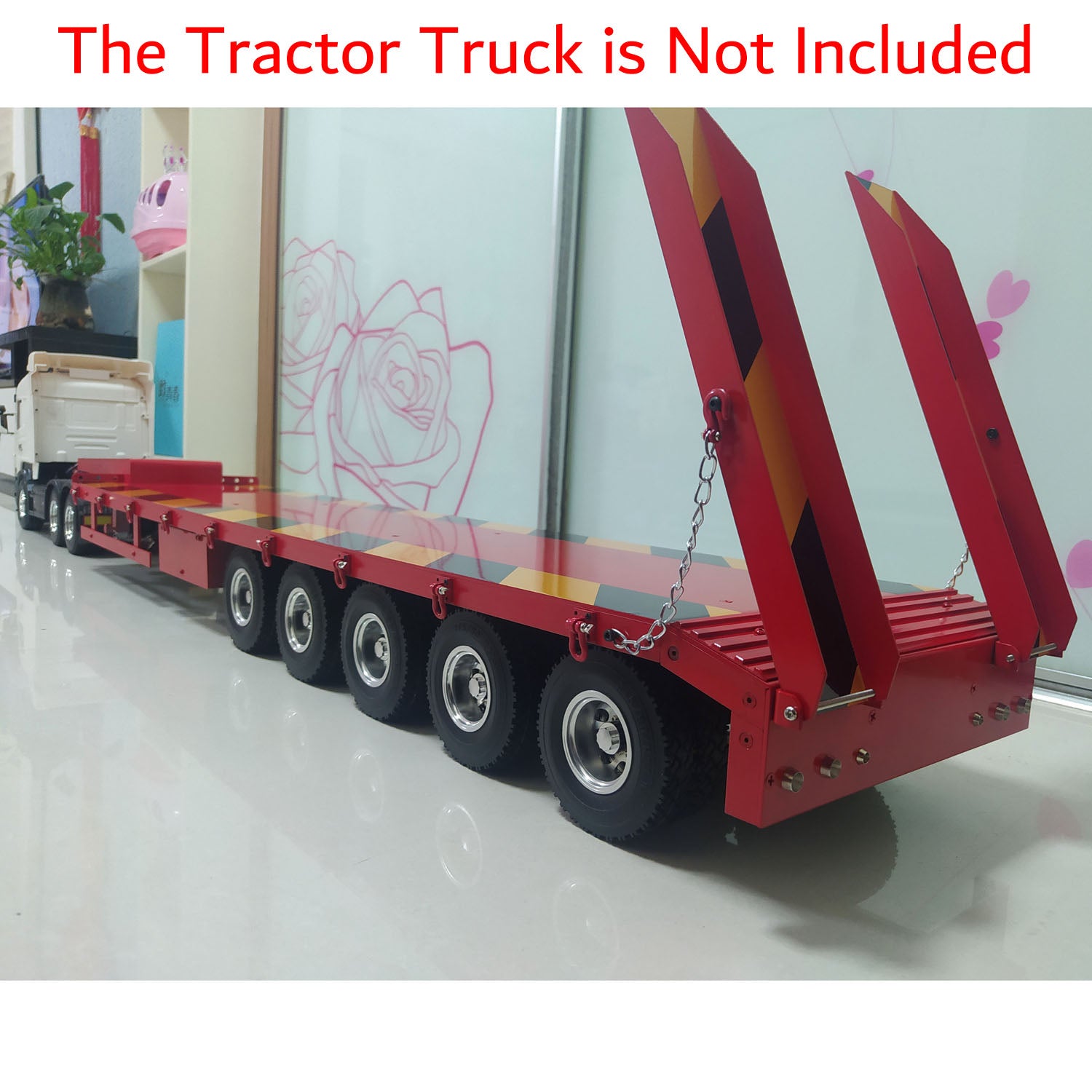 1/14 Scale Metal 5-Axle Semi Trailer for RC Tractor Trucks - DIY Assembled Radio Controlled Construction Vehicle Toy - Perfect for RC Enthusiasts & Collectors - Great Gift for Kids & Adults - Ideal for Construction Site Play & Display Scenes