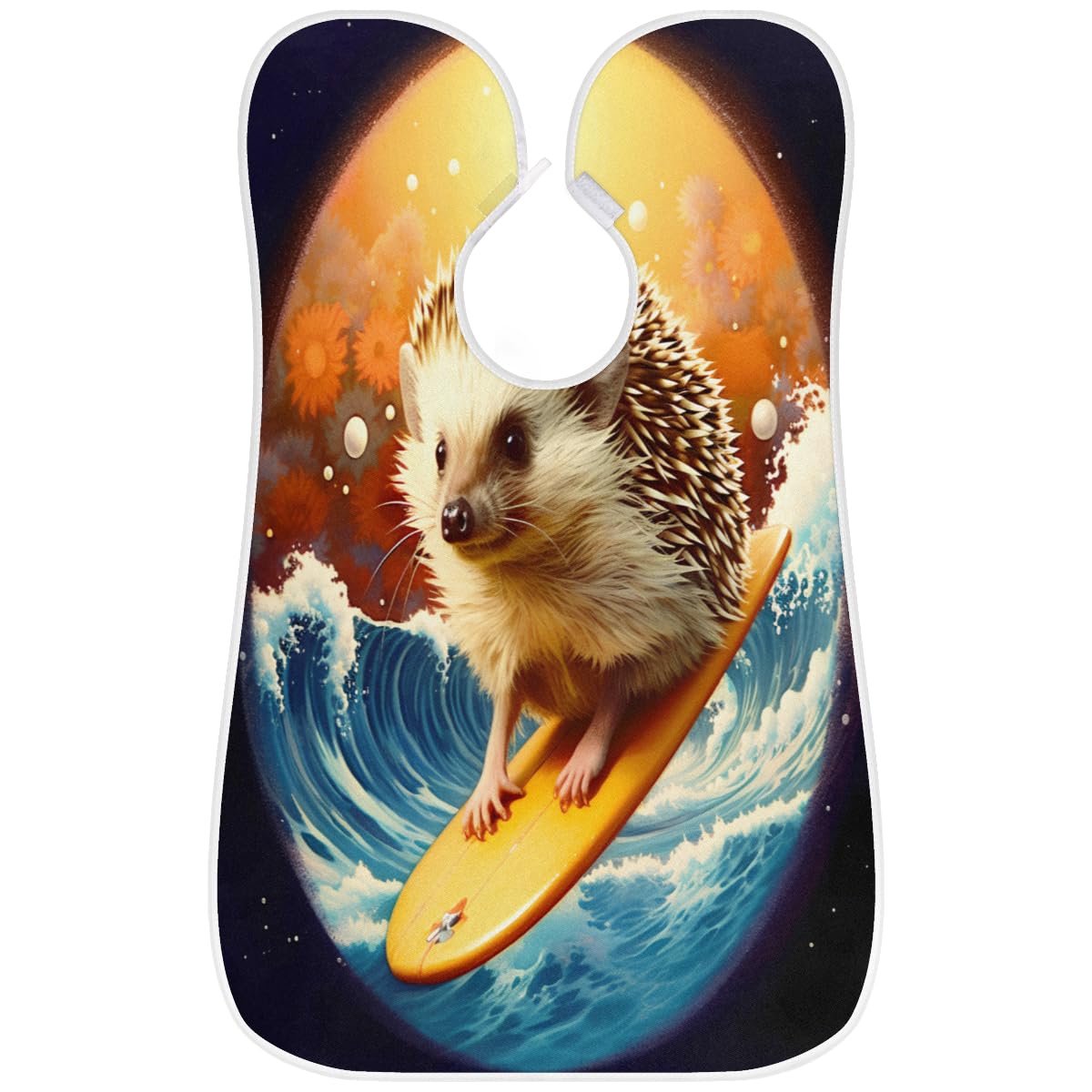Men's Beard Shaving Bib & Hair Dye Apron - Waterproof Hedgehog Waves Design for Barbering, Makeup & Hair Coloring - Sink Hair Catcher & Beard Trimming Tool - Perfect Gift for Stylists & Grooming Enthusiasts (Great for Home Salons & Professional Barbershops)