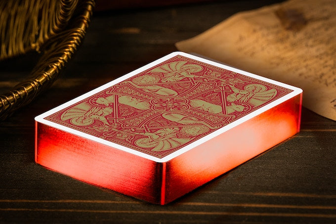 Gilded Cross Playing Cards - Red Maroon Martyrs Limited Edition (1 of 150) - Perfect for Collectors, Card Games, and Magic Tricks