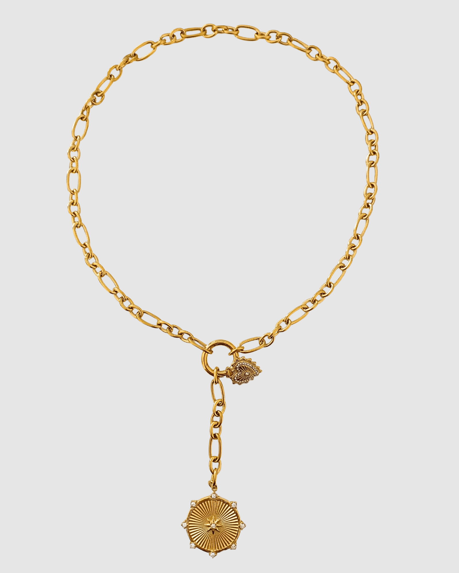 Izoa Amanda Gold Pendant Necklace for Women - Elegant Jewelry Gift for Birthday, Anniversary & Valentine's Day