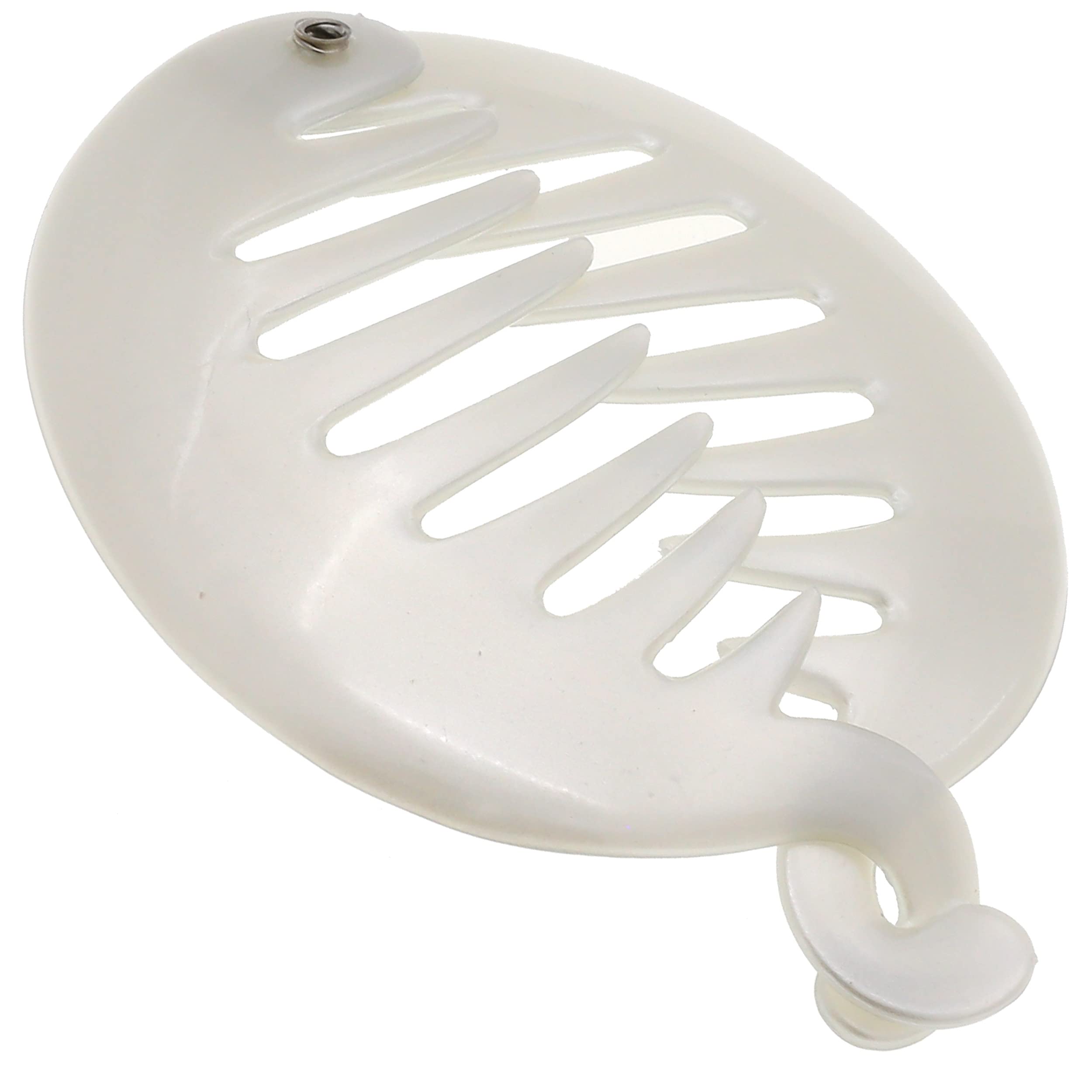Camila Paris CP3015 French Banana Clip Hair Comb - 3.255 Inch White Round Ponytail Holder for Women & Girls | Volume & Thick Hair Styling Accessory | Made in France | Perfect for Parties, Weddings & Everyday Hairstyles
