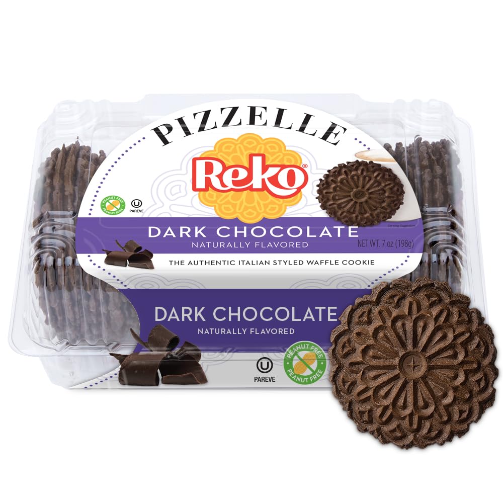 Authentic Italian Pizzelle Waffle Cookies - Chocolate Flavor, 7oz (Pack of 1) | Traditional Italian Dessert for Holidays, Gifts & Coffee Time