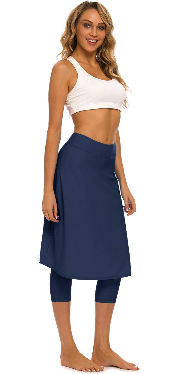 Seagoo Women's UV Protection Swim Skirt with Built-in Leggings - Quick Dry Swimwear for Beach, Pool & Water Aerobics