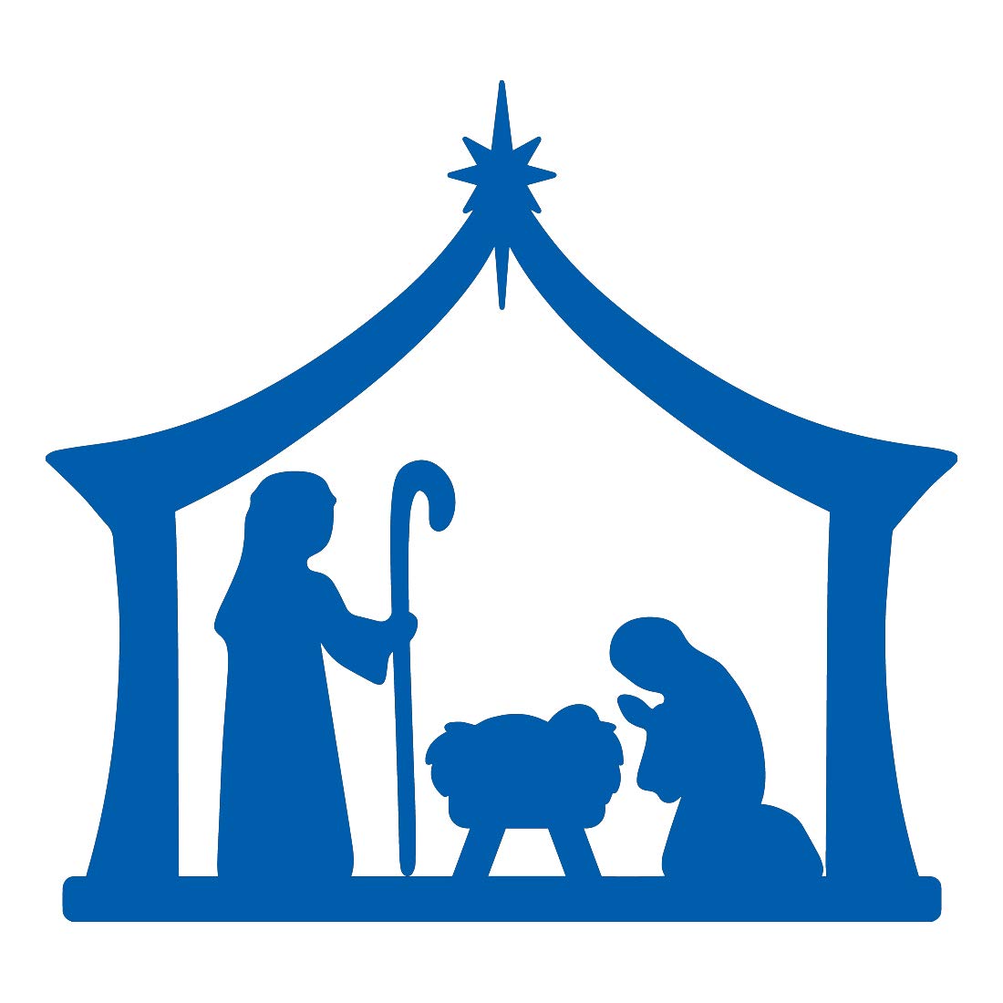 Nativity Silhouette Vinyl Decals (Set of 2) - Premium Waterproof Stickers for Laptop, Phone, Car, Helmet & Home Decor - Perfect for Christmas Gifts, Wall Art & Holiday Decorations