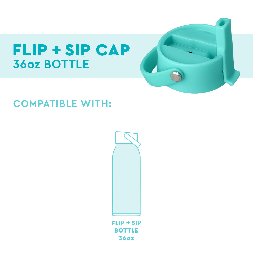 Aqua Flip + Sip Cap 36oz Water Bottle - Leakproof Stainless Steel Insulated Tumbler for Hot & Cold Drinks - Perfect for Gym, Hiking, Office & Travel