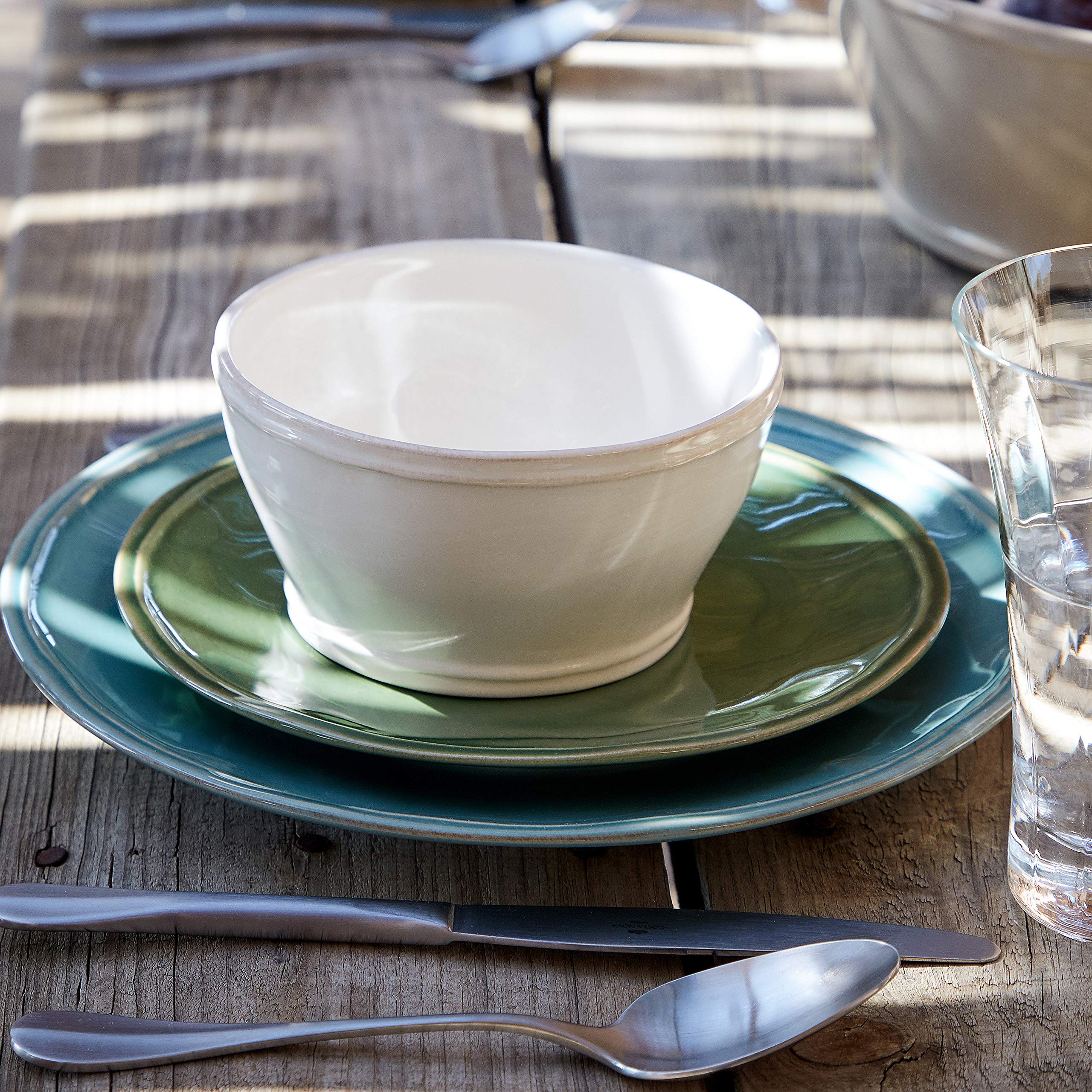 Casafina 26 oz Ceramic Stoneware Soup & Cereal Bowl - Microwave & Dishwasher Safe Dinnerware Set, Food Safe Glaze, Restaurant Quality Tableware for Home, Kitchen & Restaurant Use | Fontana Collection in Turquoise