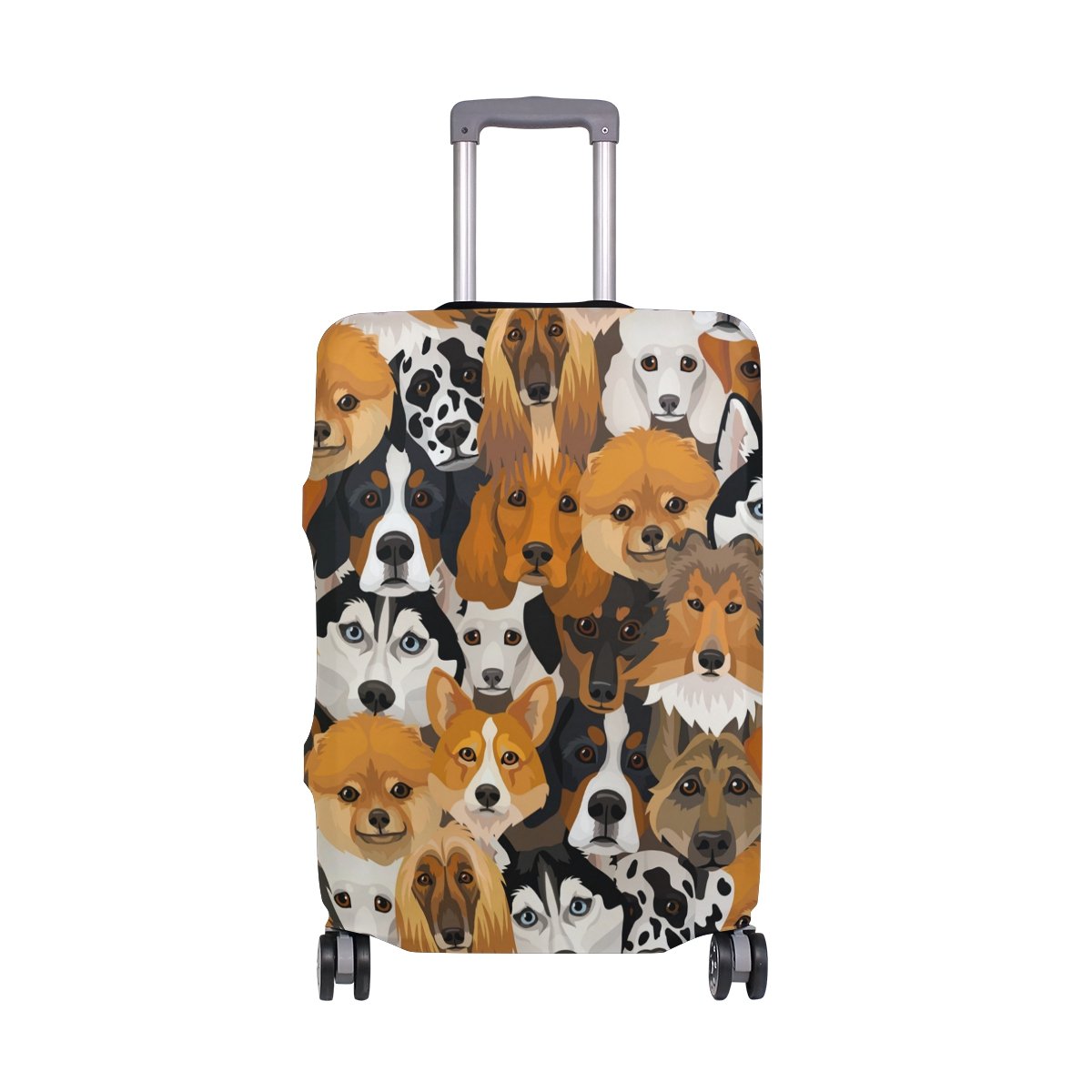 Vintage Dog Puppy Suitcase Cover - Cute Luggage Protector for Travel | Kids, Men & Women | Perfect for Airplane, Train & Vacation Trips