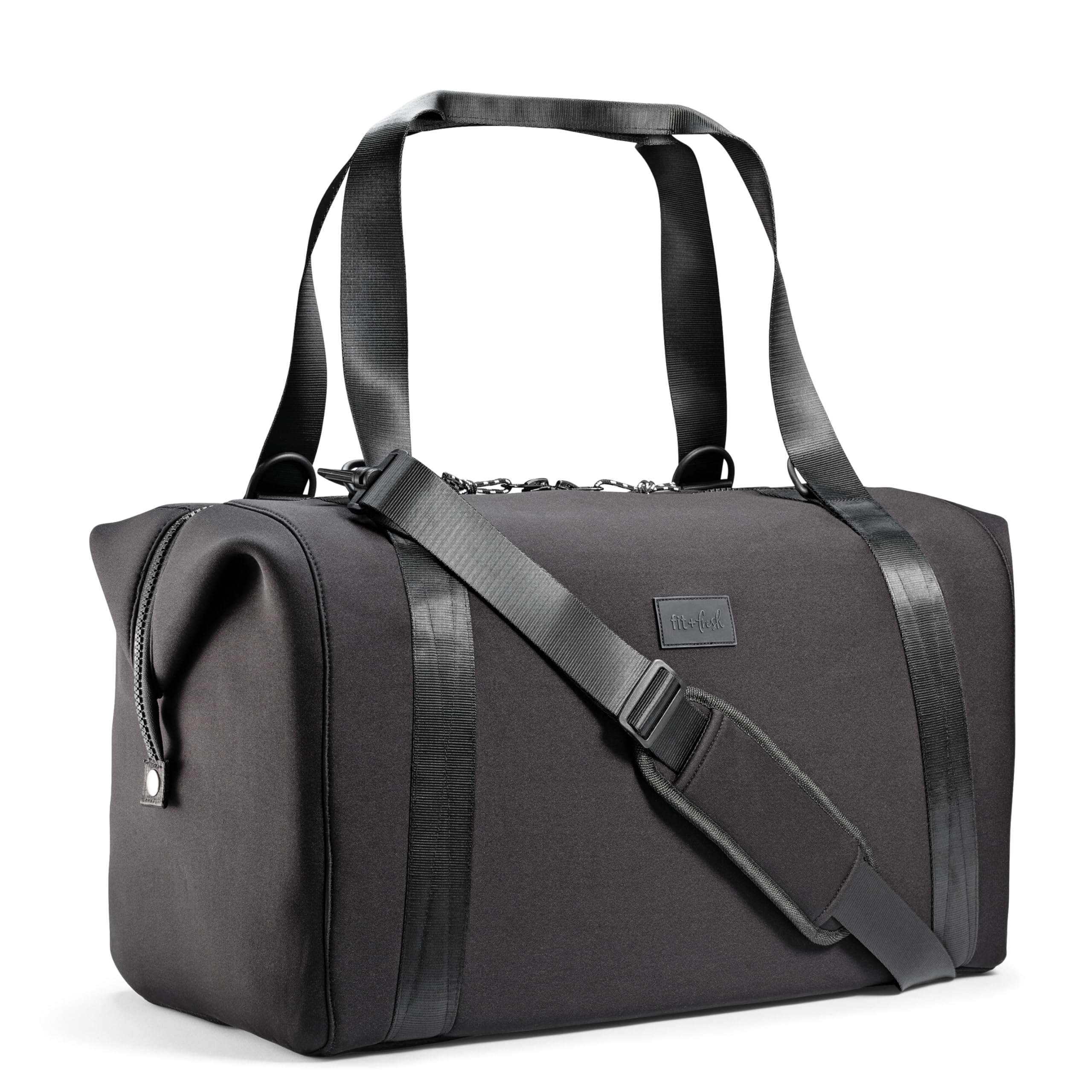 Fit & Fresh Premium Neoprene Weekender Bag with Trolley Sleeve - Large Overnight Carry-on Duffel for Travel, Gym, Hospital & Maternity | Perfect for Business Trips, Workouts, Labor & Delivery