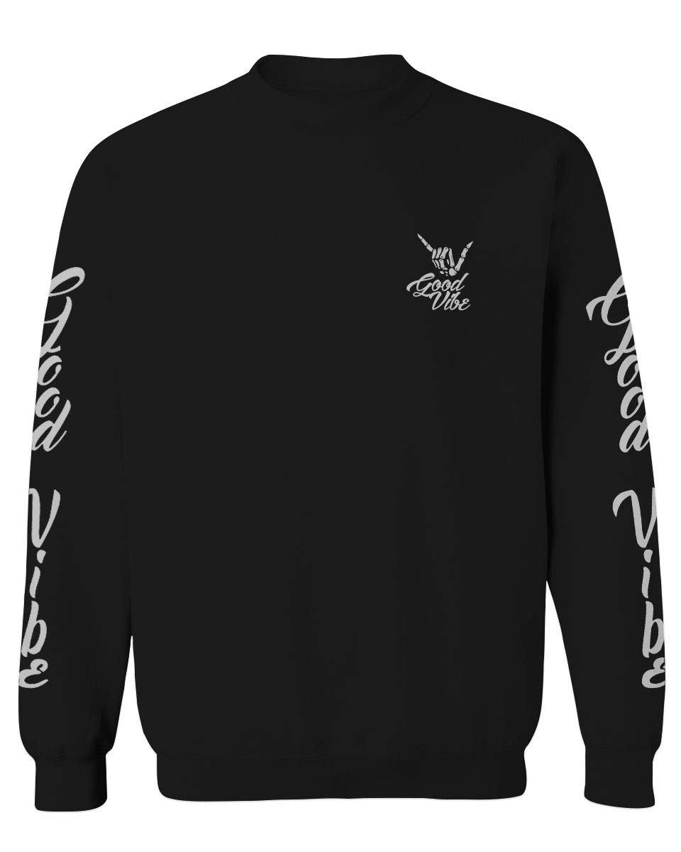 Vintage Hand Shaka Cool Hipster Graphic Men's Crewneck Sweatshirt - Casual Streetwear for Surfers, Skateboarders & Music Lovers