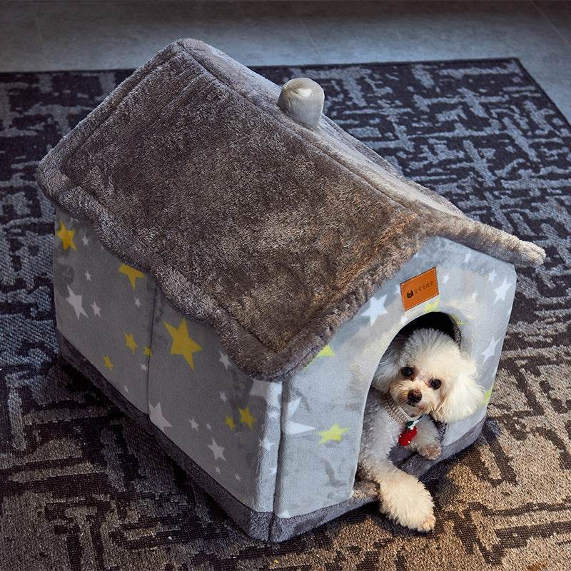 Foldable Pet Bed House - Portable & Washable Dog Cat Bed for Small Medium Pets - Perfect for Travel, Camping & Home Use