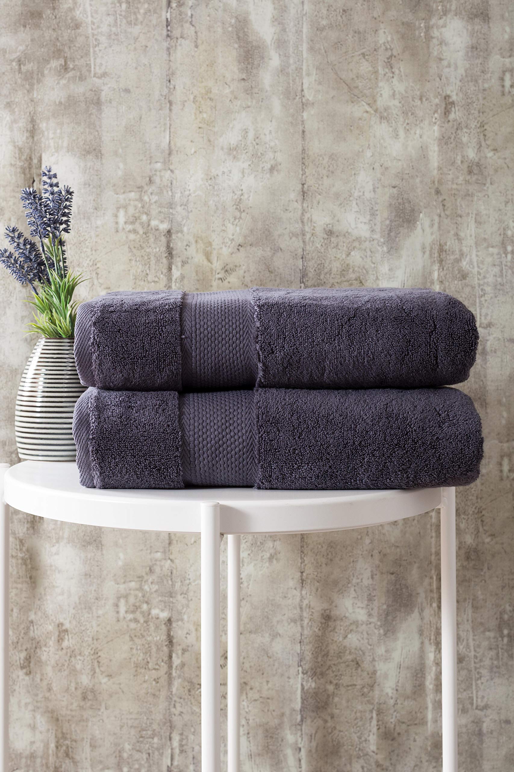 Premium BAGNO MILANO Turkish Cotton Bath Towels Set - Ultra Soft, Plush & Quick Dry - Luxury Made in Turkey (6-Piece Set, Charcoal) - Perfect for Spa, Beach & Bathroom Use