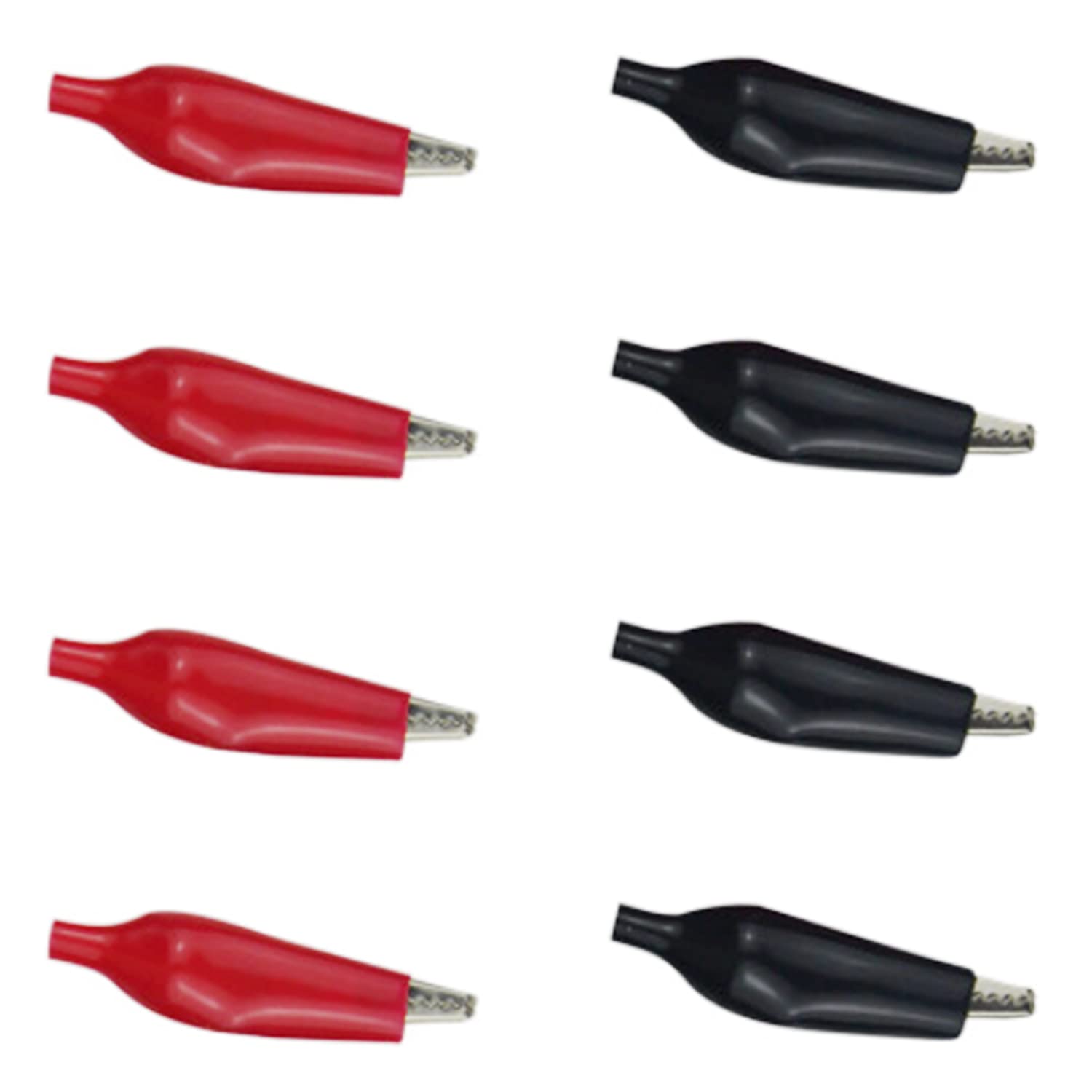 Fielect 120Pcs Insulated Alligator Clips - Red & Black Electrical Test Clamps for DIY & Repair