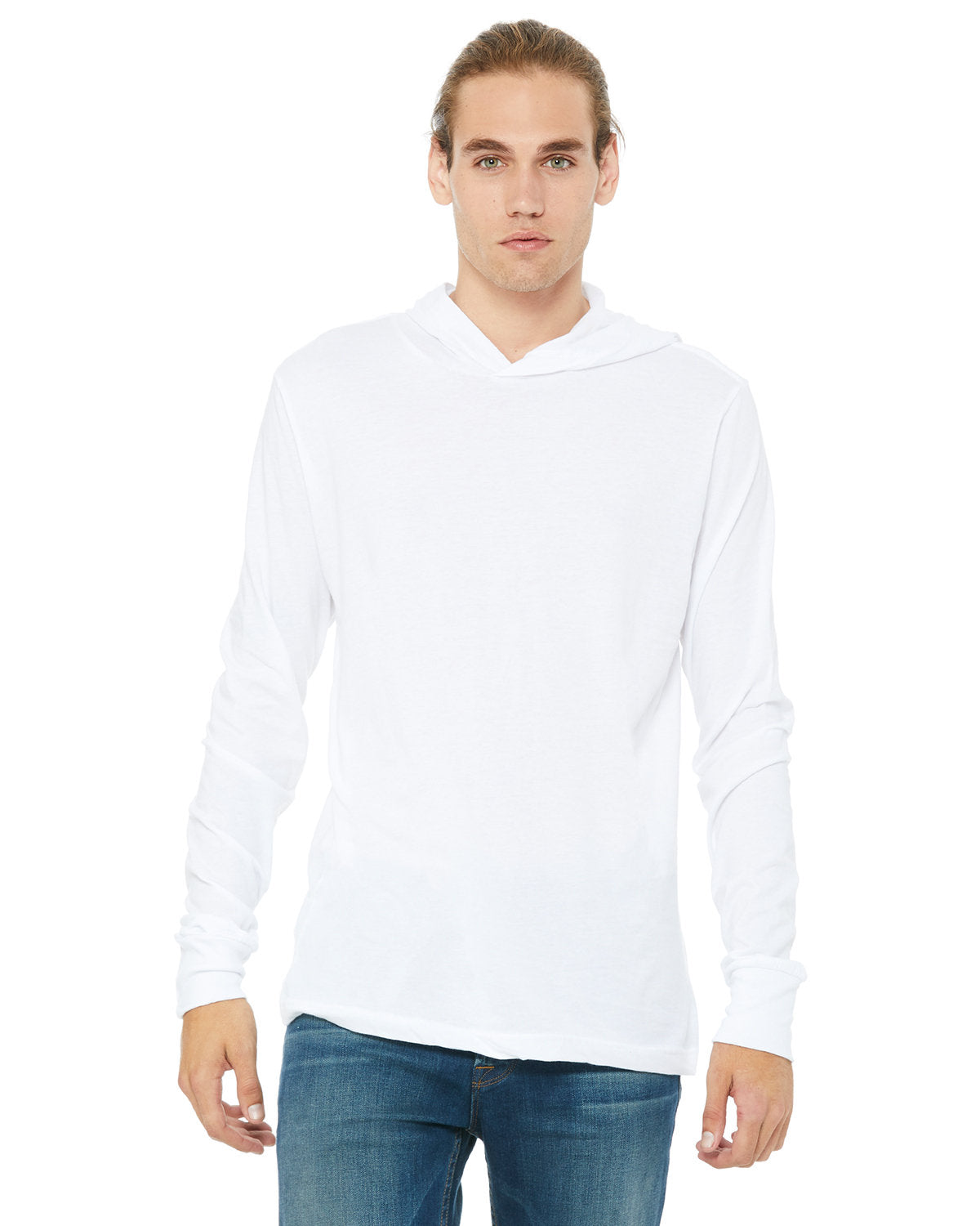 Bella + Canvas 3512 Unisex Jersey Long Sleeve Hoodie - Soft Cotton Pullover Sweatshirt for Men & Women - Perfect for Casual Wear, Gym & Outdoor Activities
