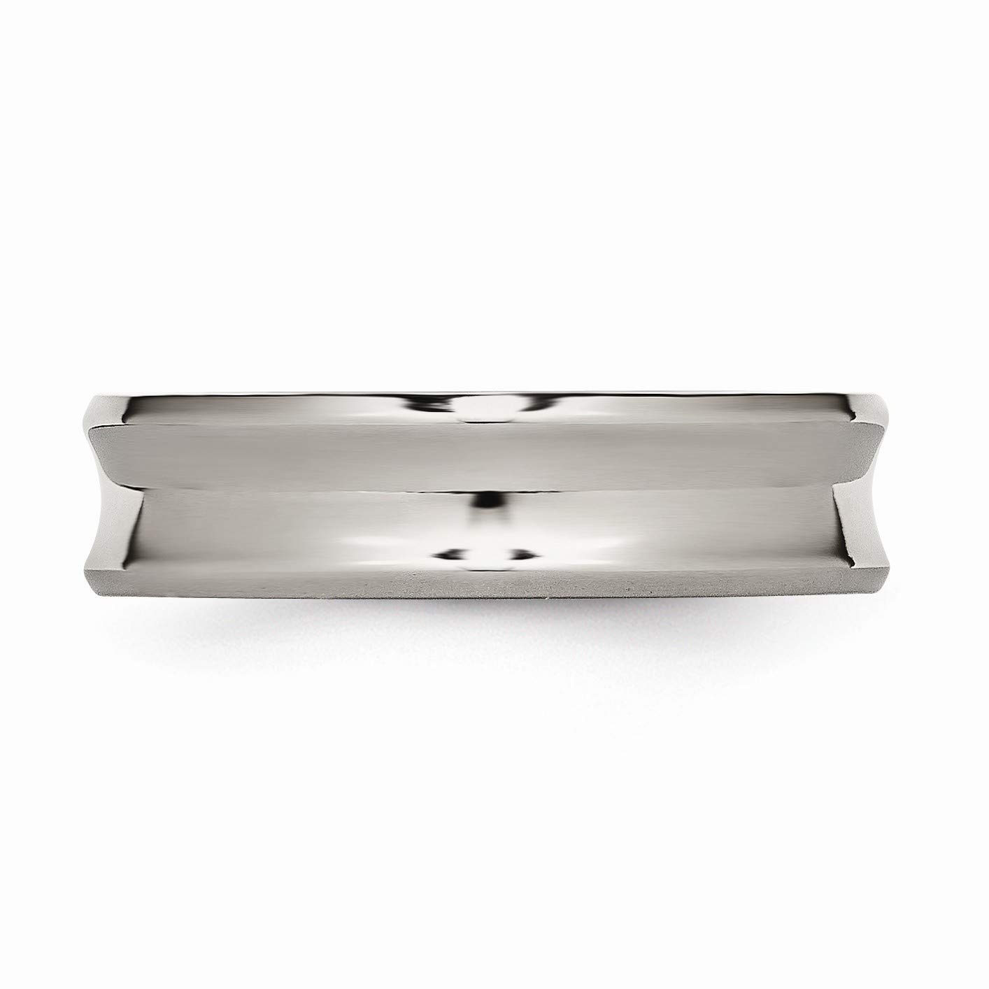 Black Titanium 6mm Polished Beveled Edge Band Ring for Men