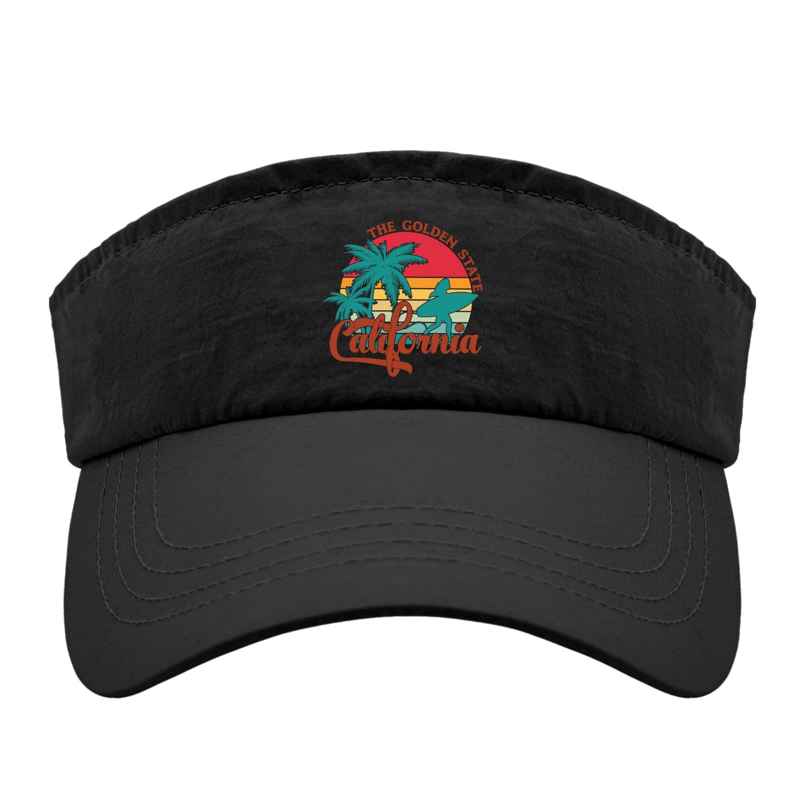 California Beach Life Sun Visor Hat for Women - Foldable Ponytail Sun Hat for Outdoor Activities, Running, Hiking, and Summer Vacations