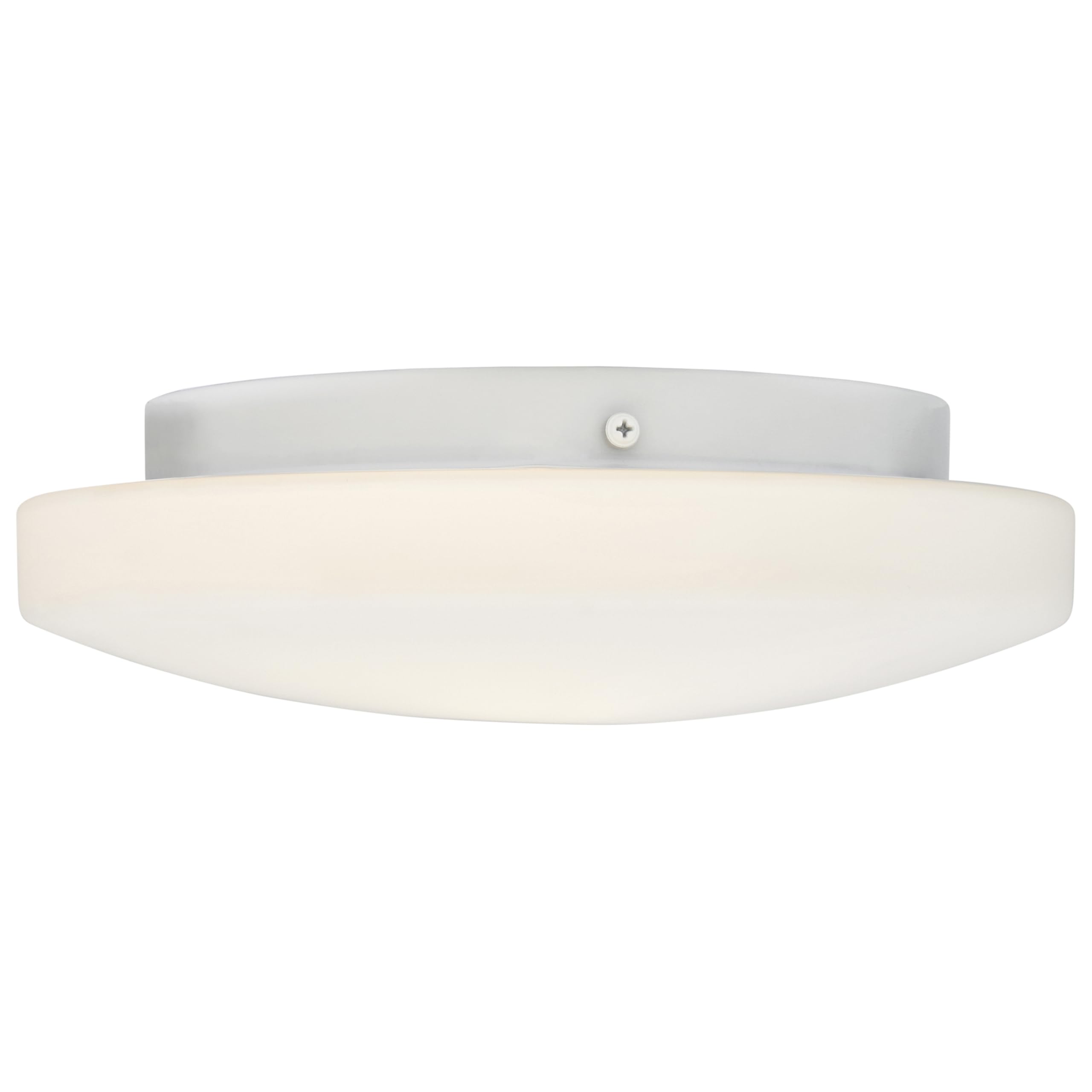 Orion 19-Inch Flush Mount Ceiling Light with White Finish & Opal Glass Shade - Perfect for Bedroom, Living Room, and Hallway Lighting