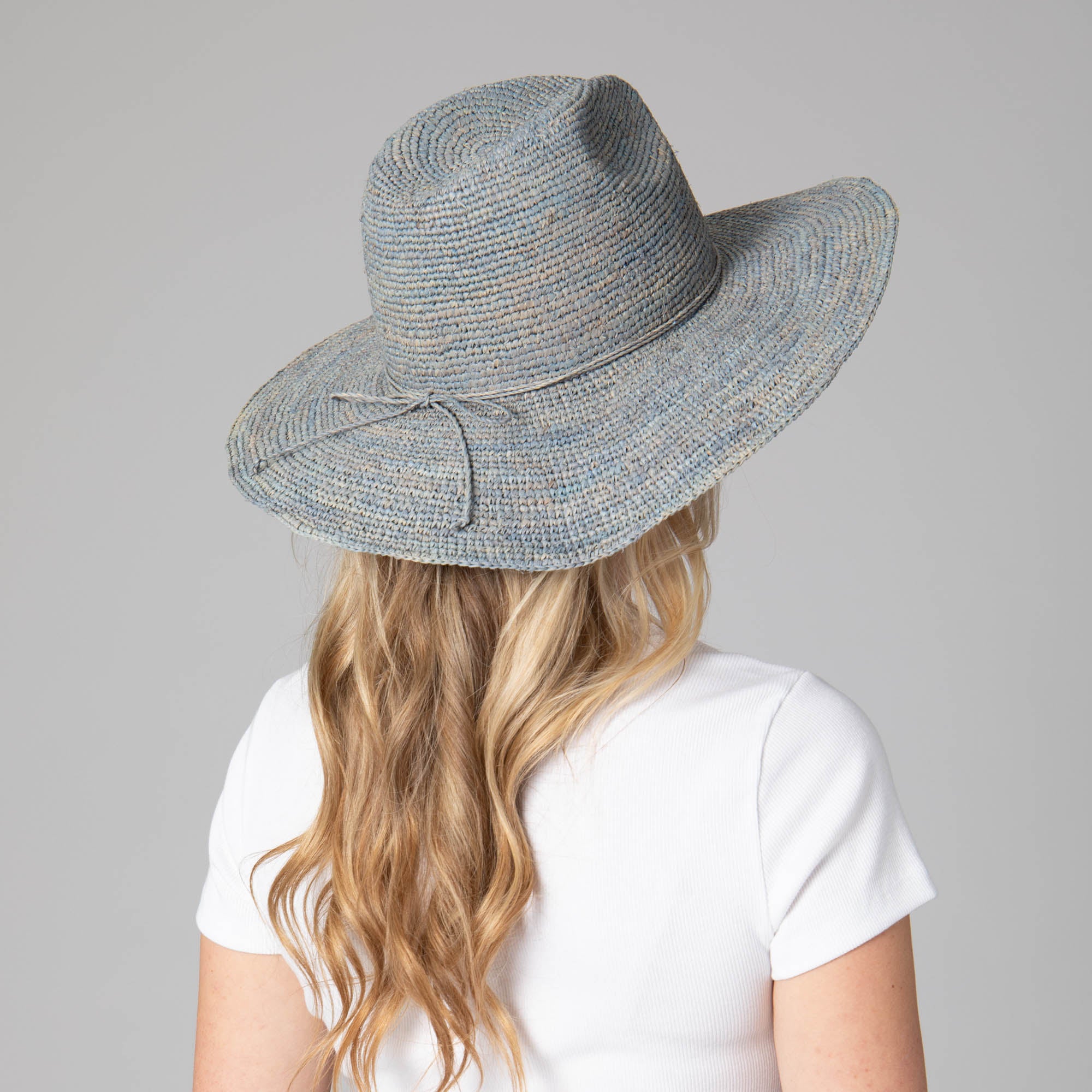 Marina Women's Crochet Raffia Fedora Hat - Stylish Summer Sun Hat for Beach, Vacation & Outdoor Activities