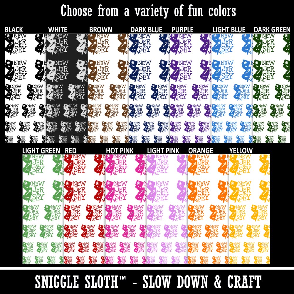 New Jersey State Temporary Tattoos with Swirl Designs - Waterproof Fake Body Art Set (Black, 1 Sheet) | Perfect for Parties, Sports Events & State Pride Showcases