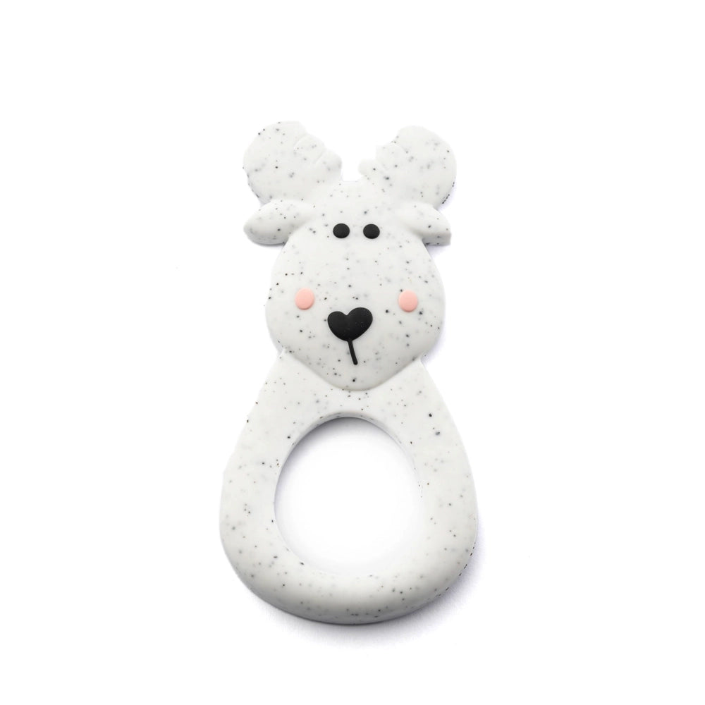 Little Cheeks Silicone Teether - Speckle Moose Design | BPA-Free Baby Teething Toy for Soothing Sore Gums | Perfect for Infants & Toddlers at Home, Travel, or Daycare
