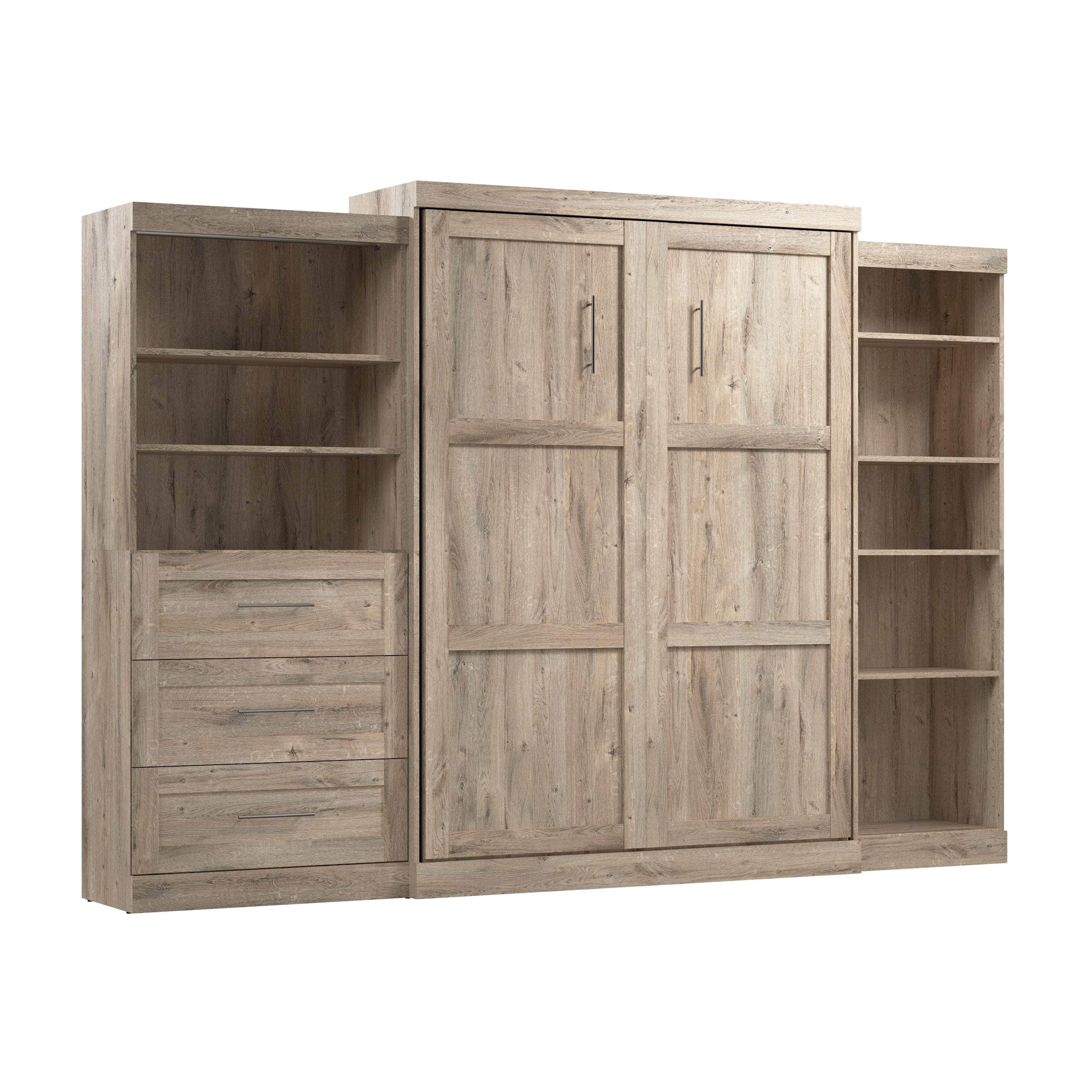 Pur Queen Murphy Pull Down Wall Bed with 2 Storage Drawers (126