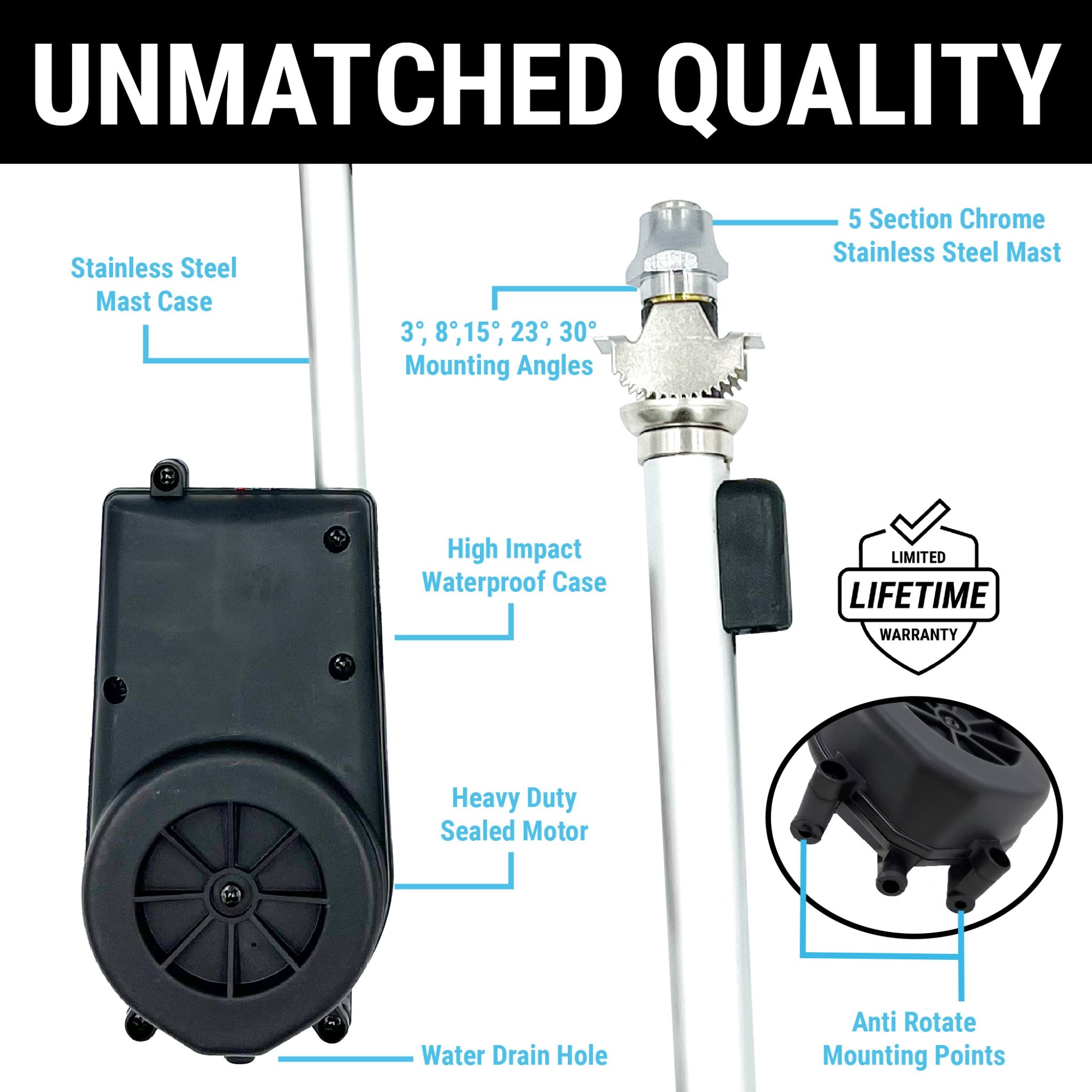 1902-1908 Cadillac Runabout & Tonneau Vintage Car AM/FM Radio Kit with Automatic Power Antenna - 12V Electric Stainless Steel Mast - Classic Car Restoration & Road Trip Accessories