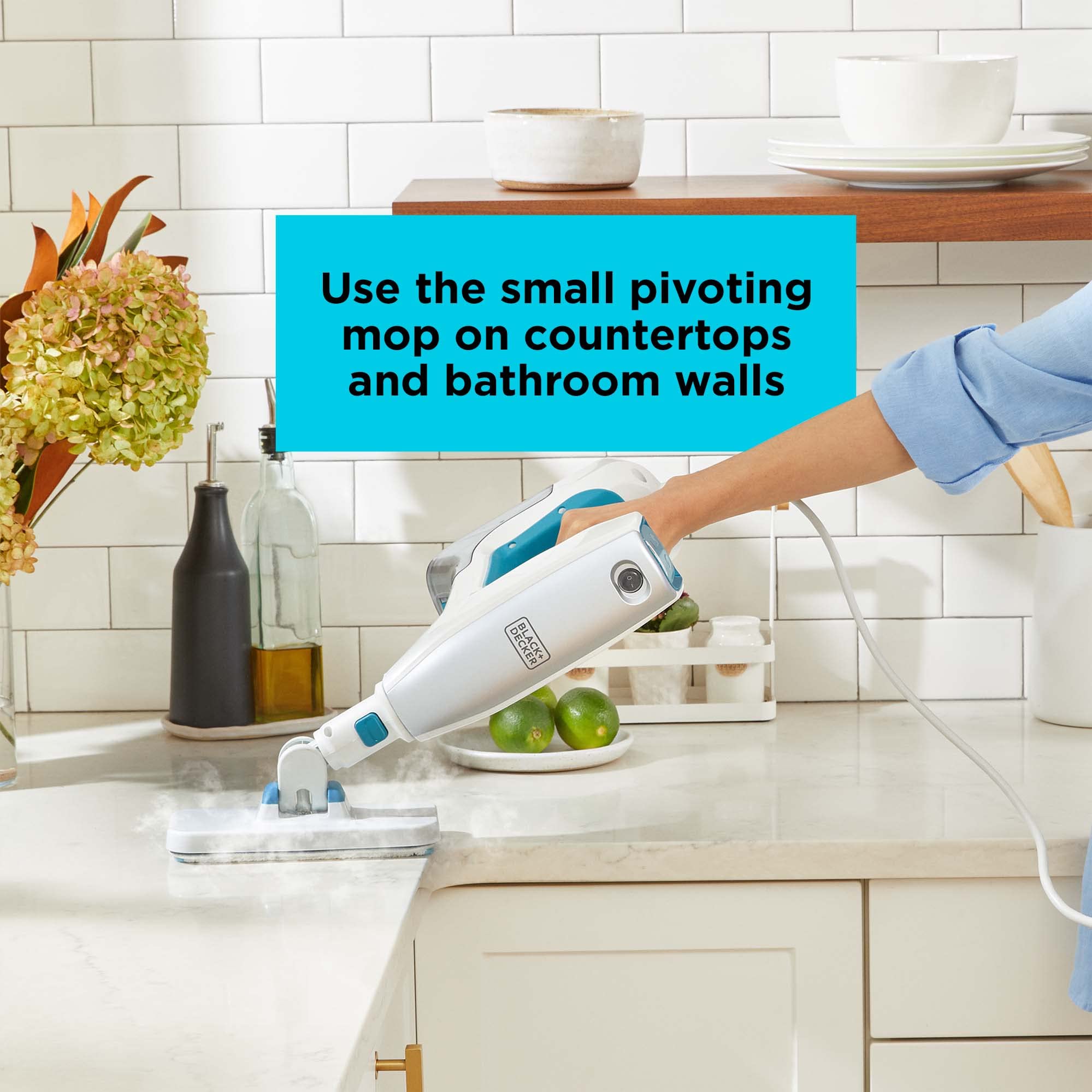 BLACK+DECKER Multi-Purpose Steam Mop & Handheld Steamer with 6 Attachments - BHSM15FX08 Corded Floor Cleaner for Hardwood, Tile & Carpet | Perfect for Home Deep Cleaning & Sanitizing
