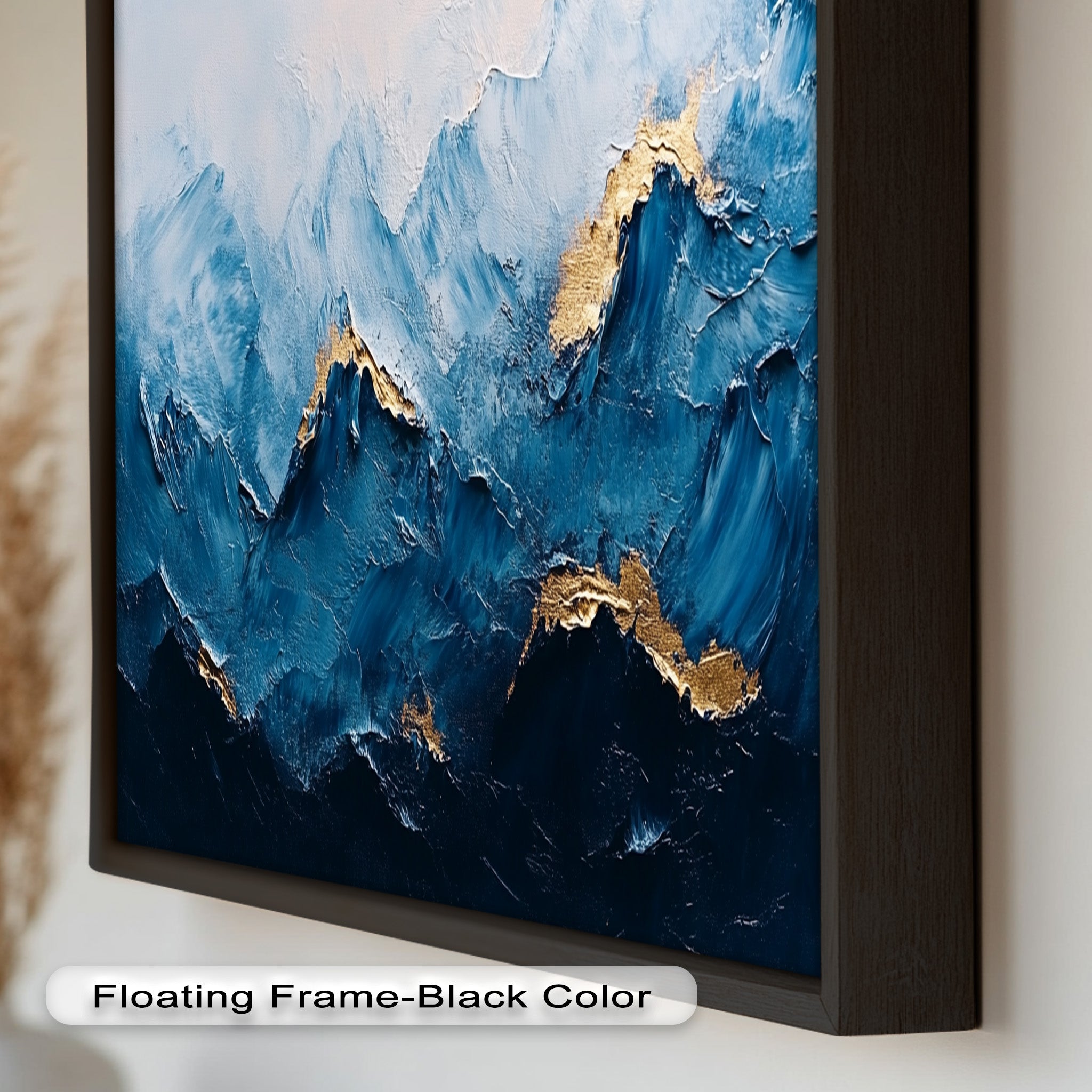 Blue Ridge Art - Handmade Abstract Mountain Oil Painting on Canvas for Home & Office Wall Decor