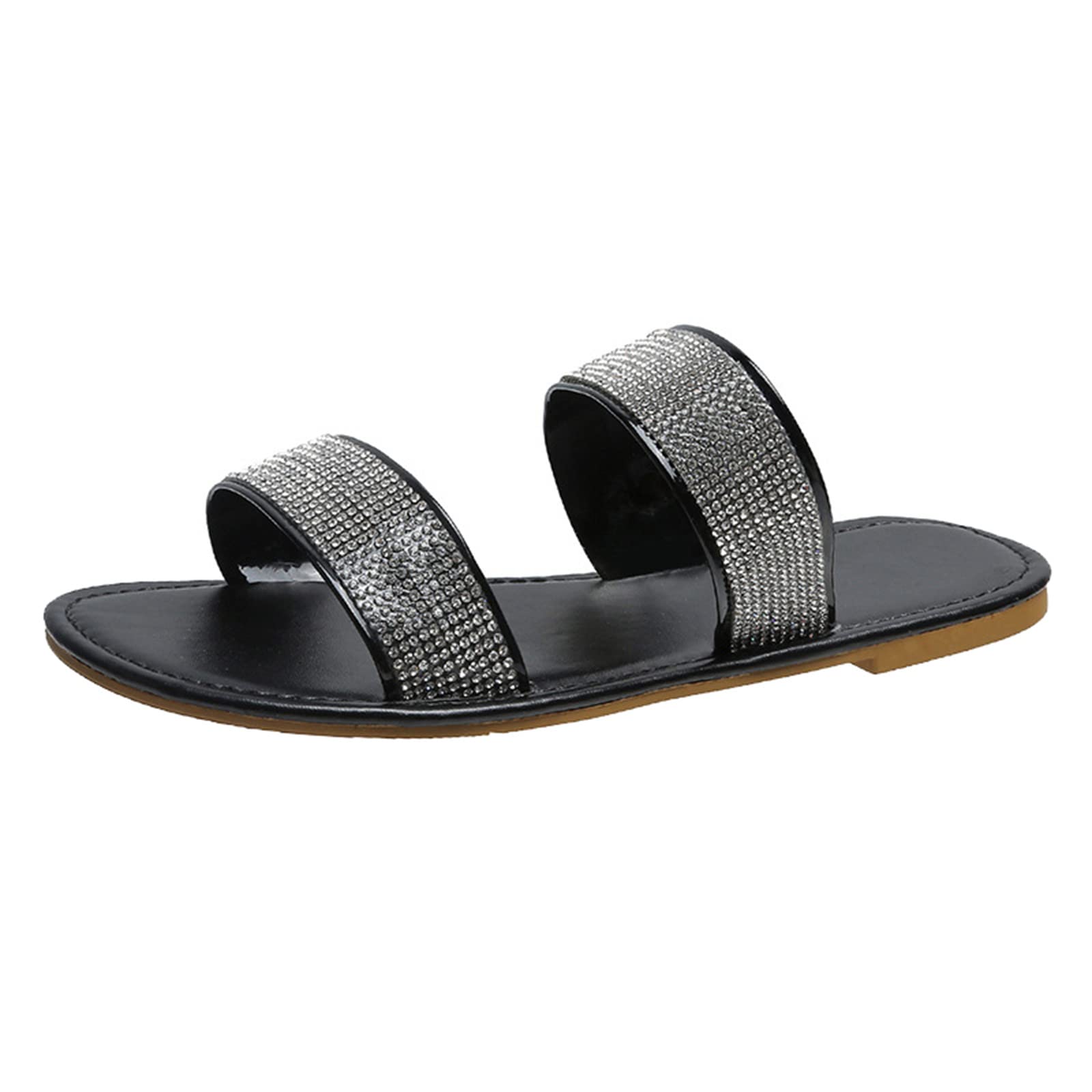 Women's Glitter Gold Leather Heel Sandals - Summer Fashion Clear Strappy Shoes for Beach, Party & Casual Wear