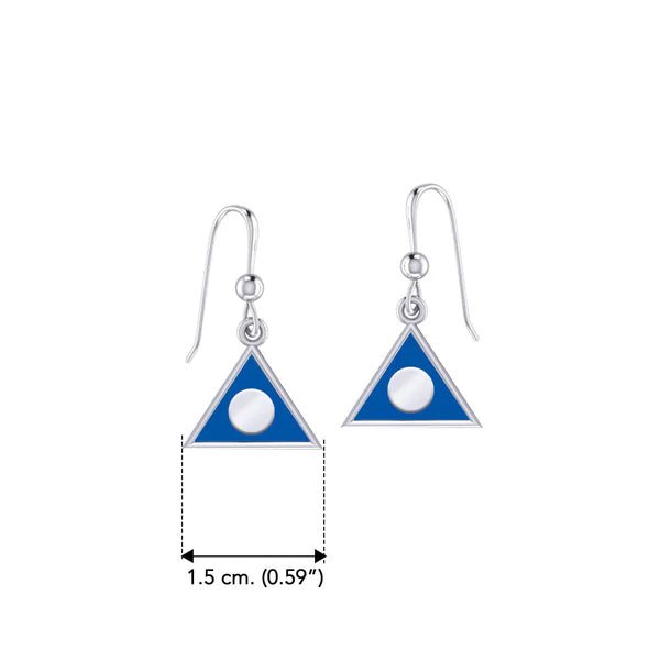 Al Anon Sterling Silver Earrings with Blue Enamel - Elegant Jewelry for Daily Wear & Special Occasions