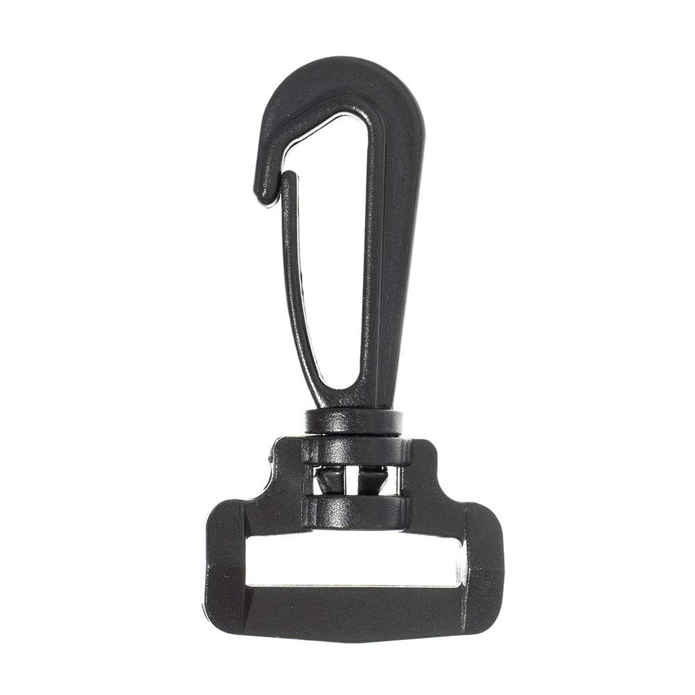 Paracord Planet Black Plastic Swivel Snap Hooks - 360 Degree Rotating Heavy Duty Carabiner Clips for Bags, Straps, Backpacks, Keychains & Outdoor Gear