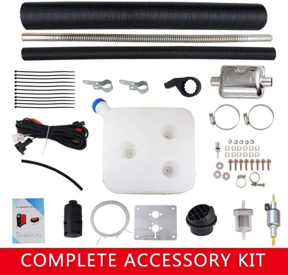 8KW 12V Diesel Air Heater - Ultra Quiet Portable Heating System with Remote Control & Muffler for Bus, Van, Boat, Truck, Camper, Trailer, RV - Perfect for Winter Camping & Off-Grid Living (White)