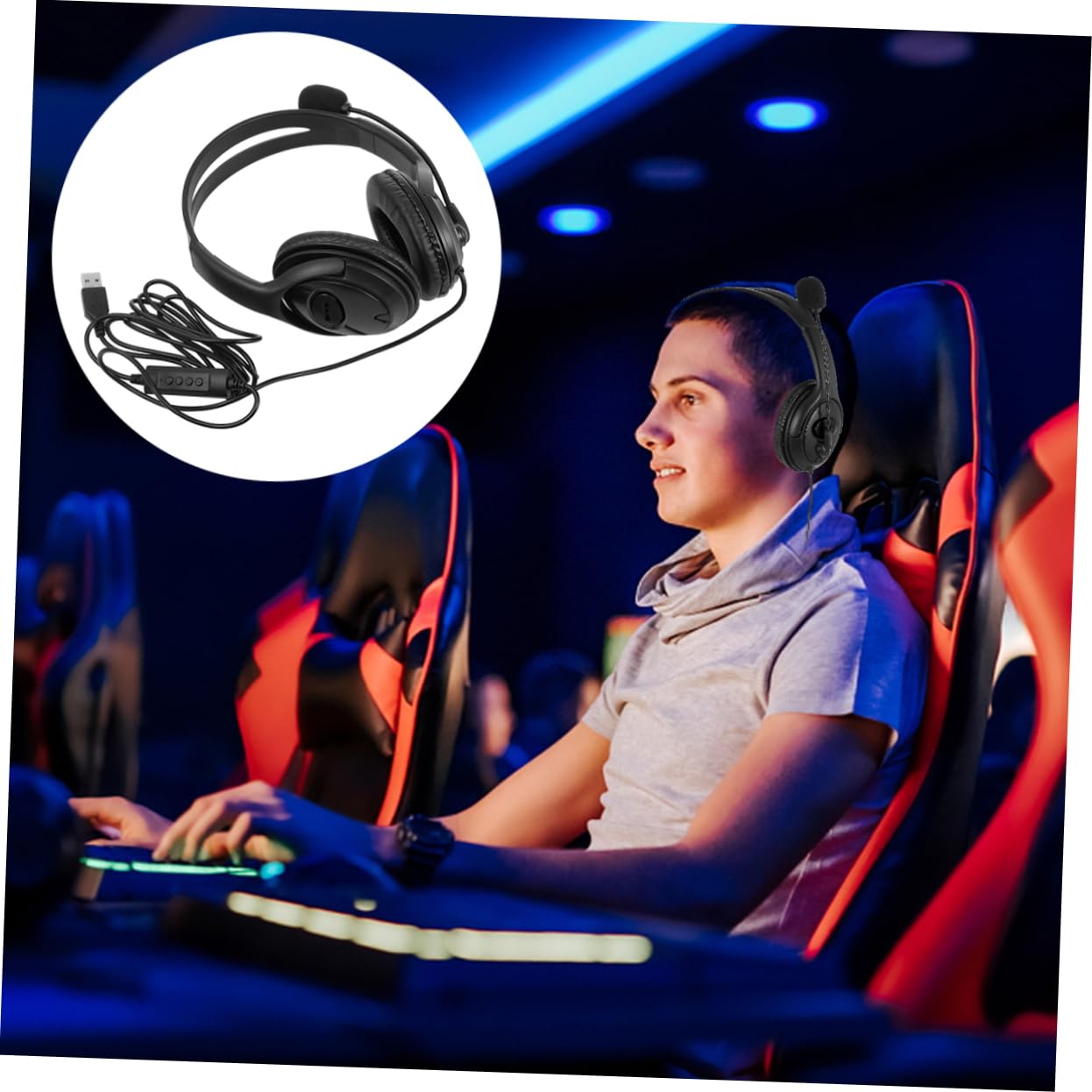 Gadpiparty 3 Pack Gaming Headset with Noise Cancelling Microphone - USB Wired Computer Headphones for PC, PS4, Xbox - Perfect for Online Gaming, Streaming & Conference Calls
