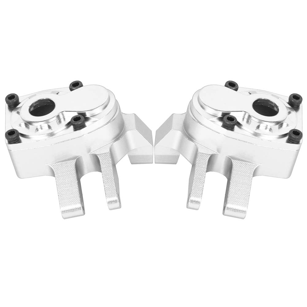 2Pcs Aluminum Alloy RC Car Front Steering Cup & Axle Shell Housing - Compatible with SCX10 III RC Crawler (Silver) | Durable Replacement Part for Off-Road RC Car Upgrades & Repairs