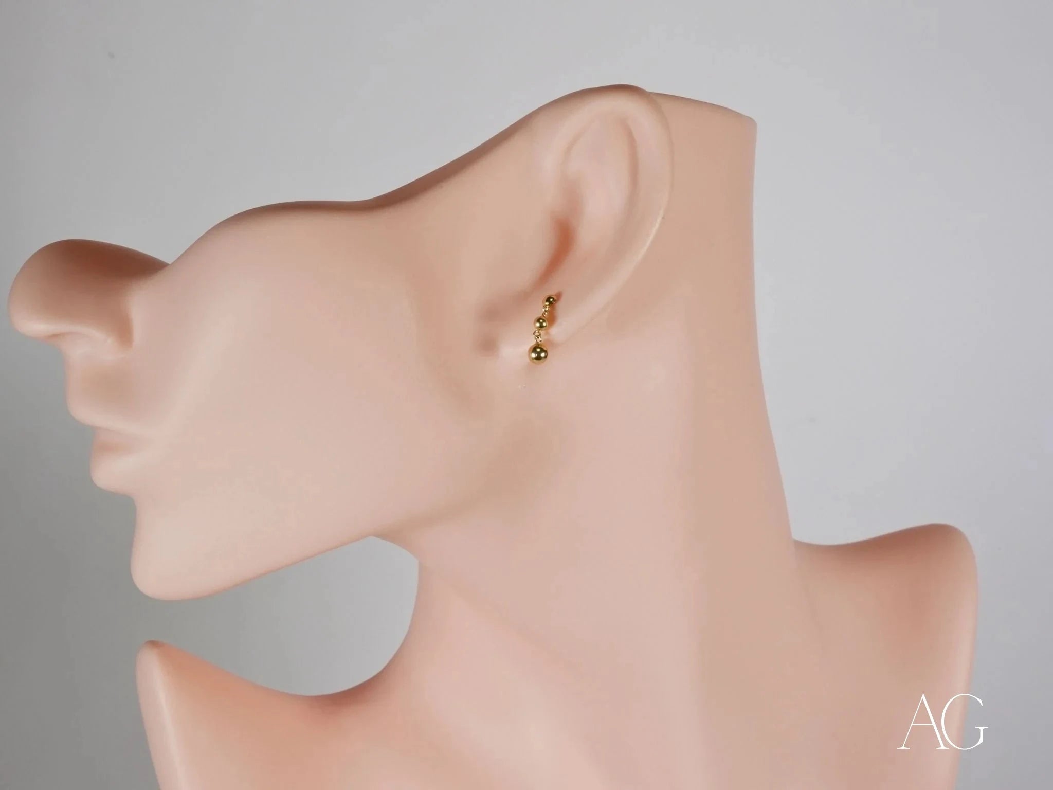 3 Beads Earrings - Elegant & Minimalist Dainty Jewelry for Women | Perfect for Everyday Wear, Office & Special Occasions
