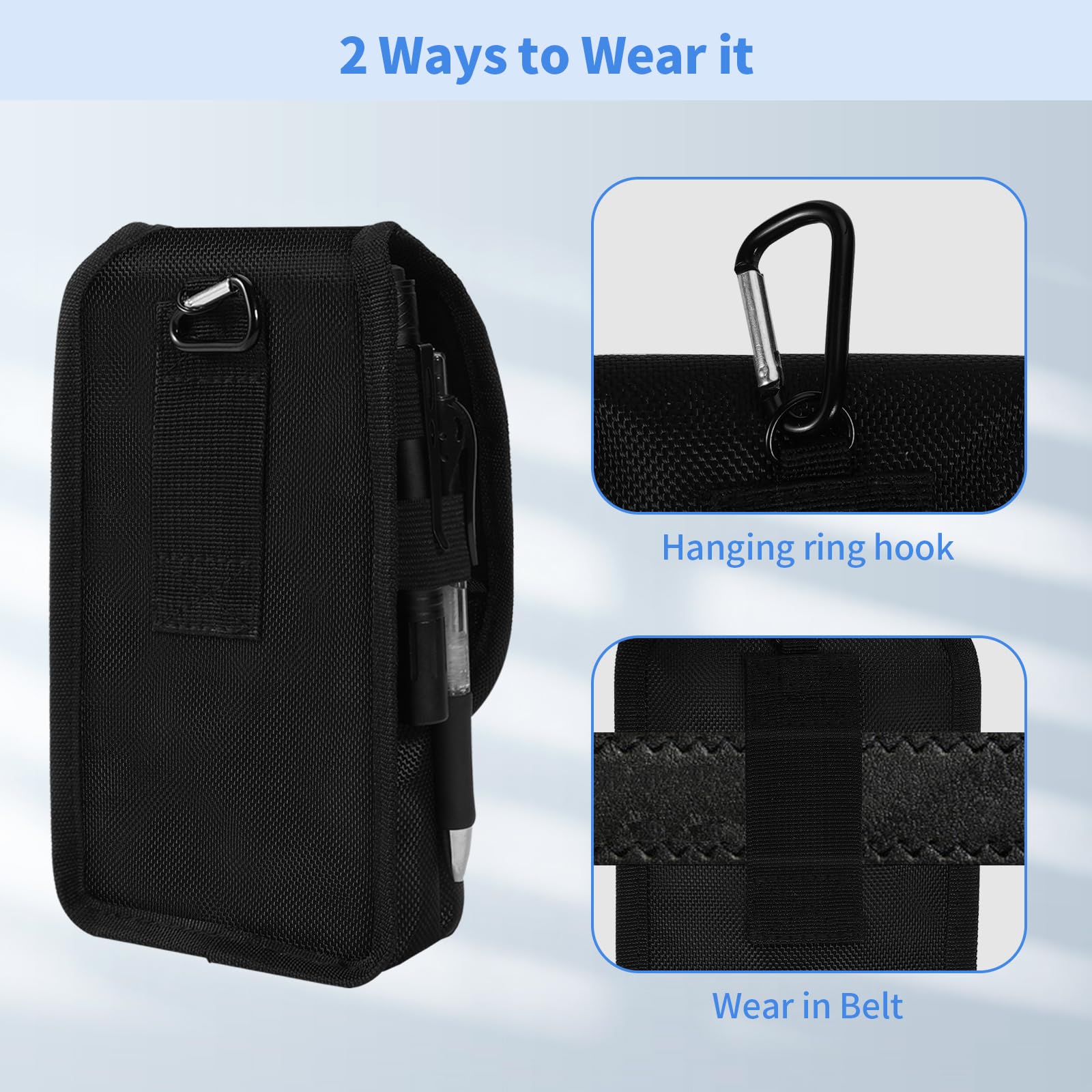KENOBEE Nylon Tactical Tool Pouch - Electrician Holster & Multitool Organizer with Utility Sheath for EDC Gears, Cellphone & Pro Maintenance Tools | Perfect for Construction, HVAC Work & Outdoor Adventures