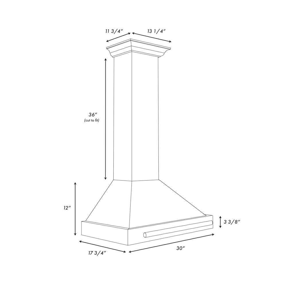 ZLINE KB4STX C Convertible Stainless Steel Range Hood with Copper Shell - 30