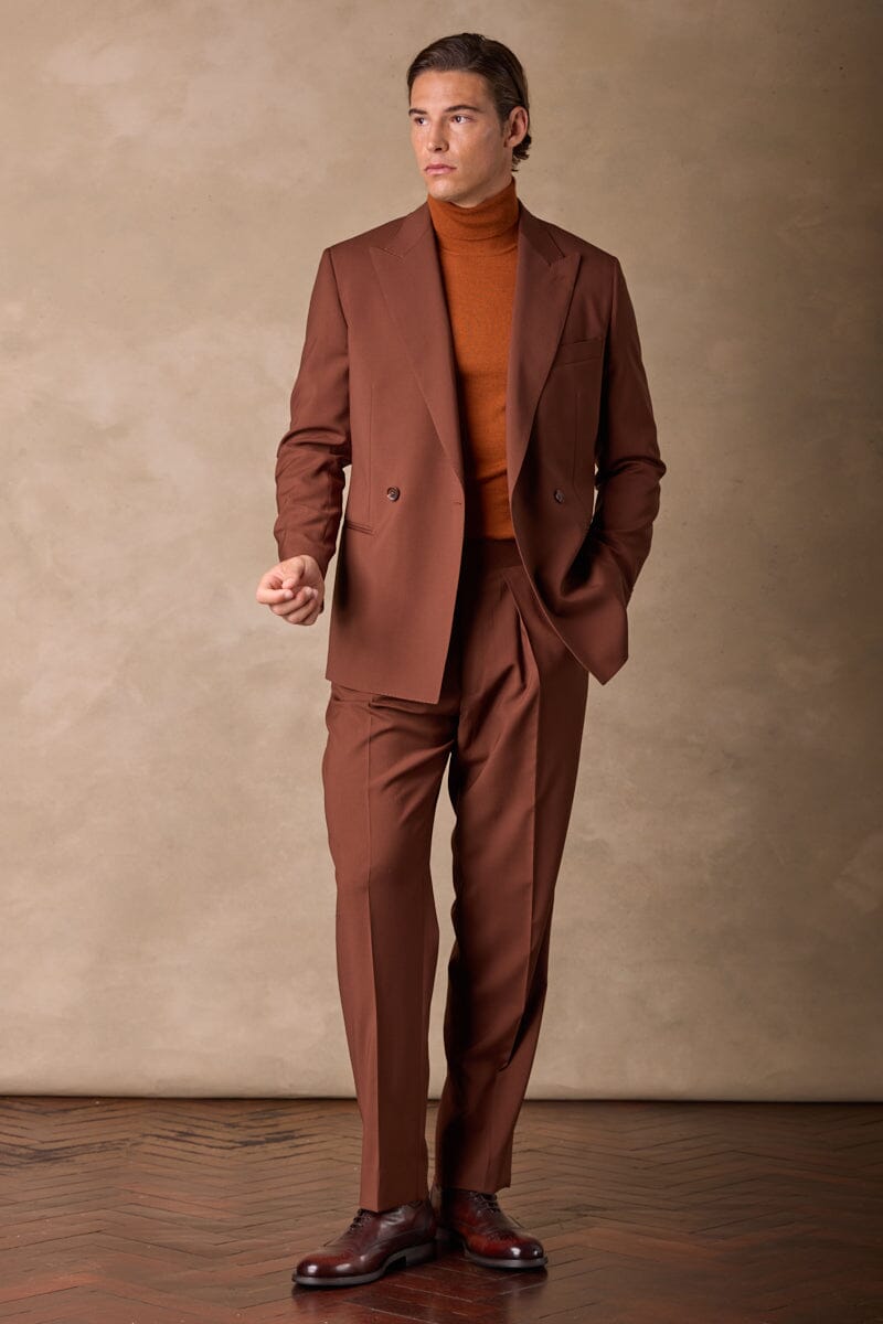 Austin DB Suit - Premium Nutmeg Wool Men's Business Suit | Perfect for Office Wear, Weddings & Formal Events