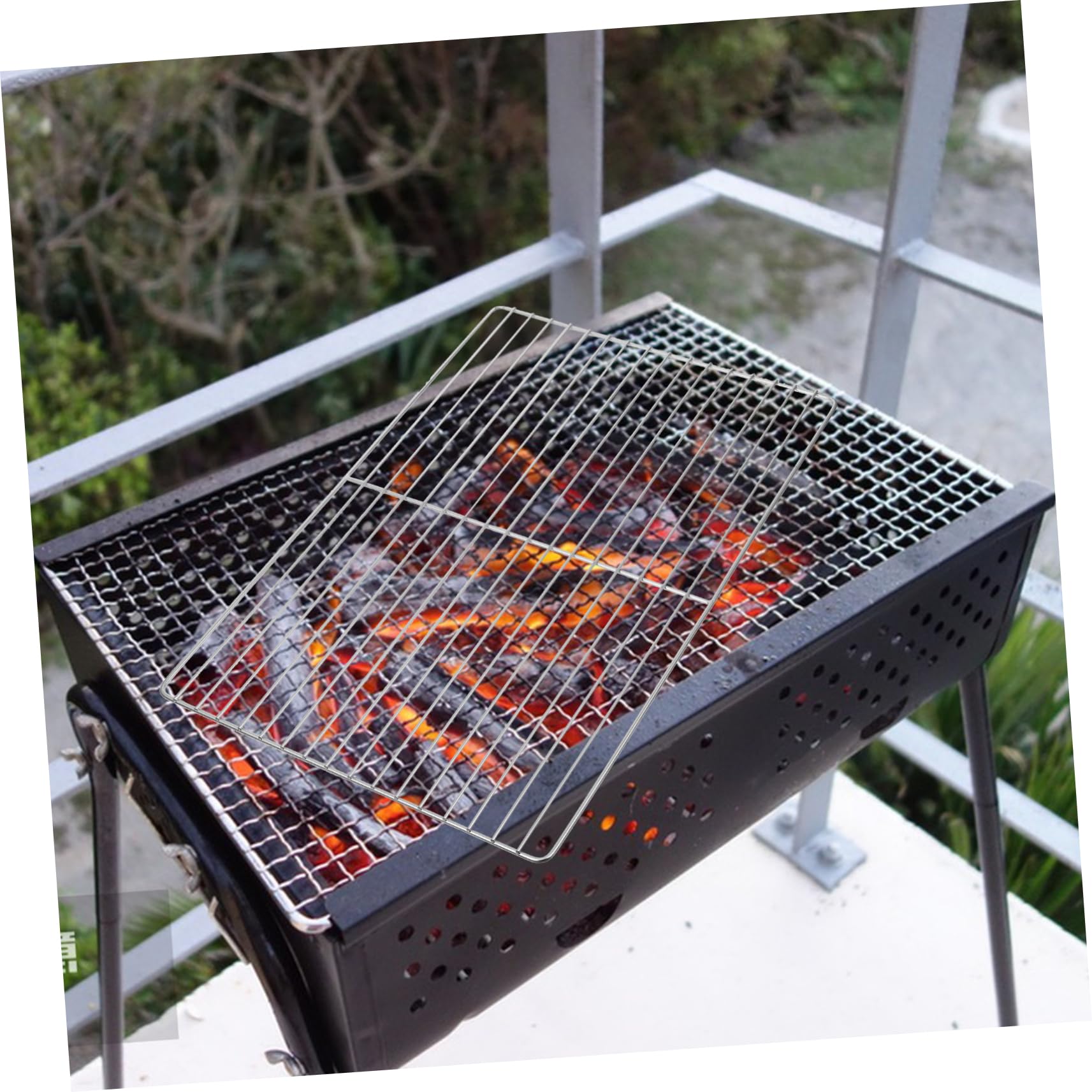 Best Air Fryer Accessories & Outdoor Grill Wire Rack - Chicken Grill Basket, Kettle Grill Grate & Charcoal Smoker for BBQ, Camping & Backyard Cooking