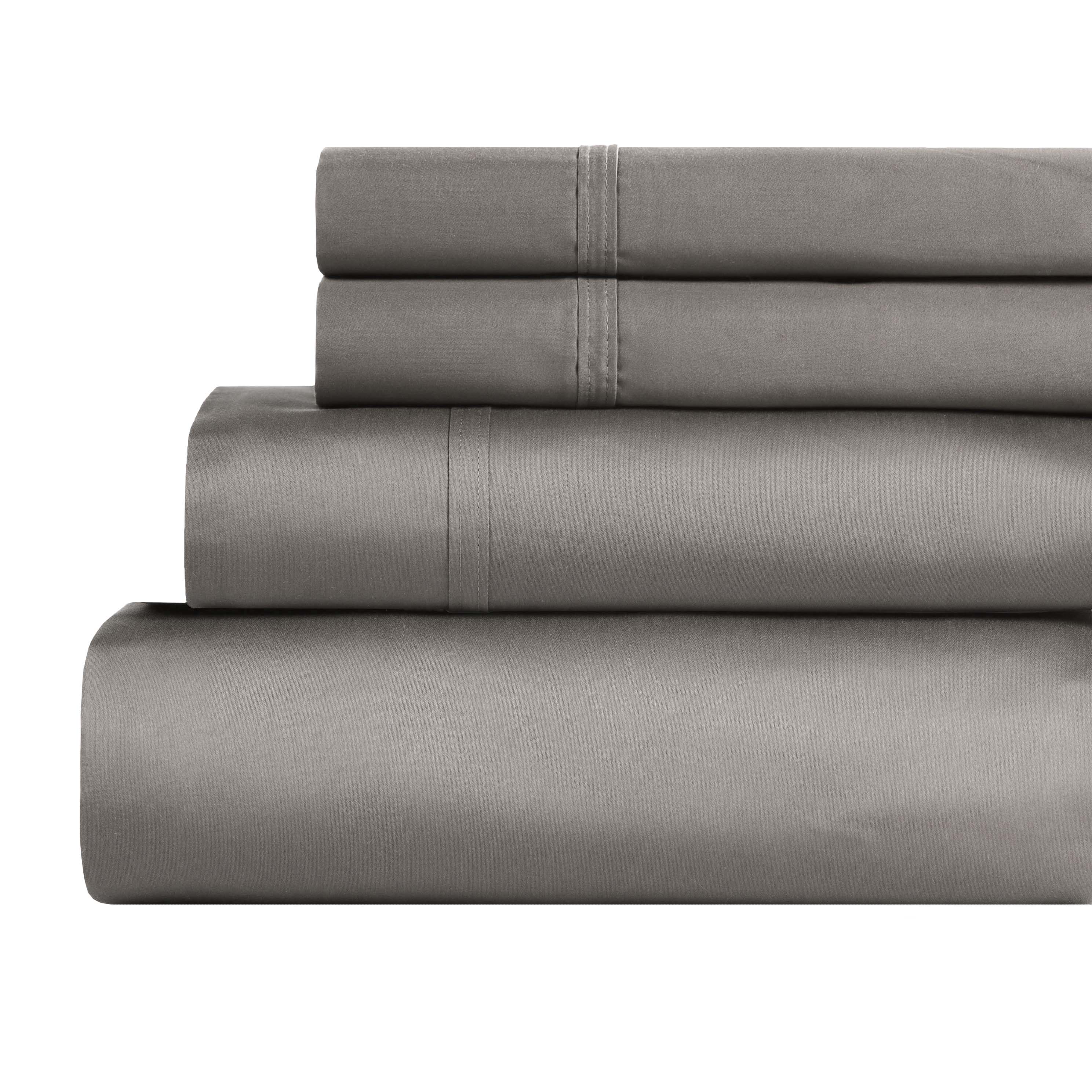 Premium 850 Thread Count 100% Cotton Solid Color Bed Sheet Set - Ultra Soft & Breathable for Comfortable Sleep - Perfect for Master Bedroom, Guest Room & Luxury Hotels