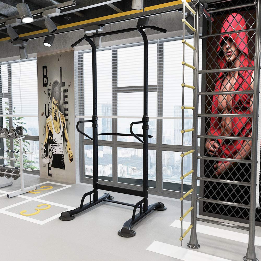 SogesPower Adjustable Height Power Tower - Pull Up & Dip Station for Home Gym Strength Training | Perfect for Full-Body Workouts & Calisthenics