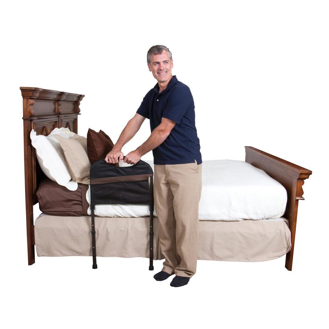 Stander Stable Rail - Adjustable Bed Safety Rail for Seniors & Elderly - Fall Prevention & Mobility Support - Perfect for Home, Hospital & Assisted Living Facilities