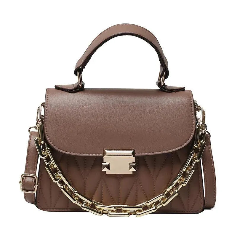 Stylish Women's Chained Leather Handbag Crossbody Purse - Fashionable Shoulder Bag for Daily Use, Work, Dating & Evening Events