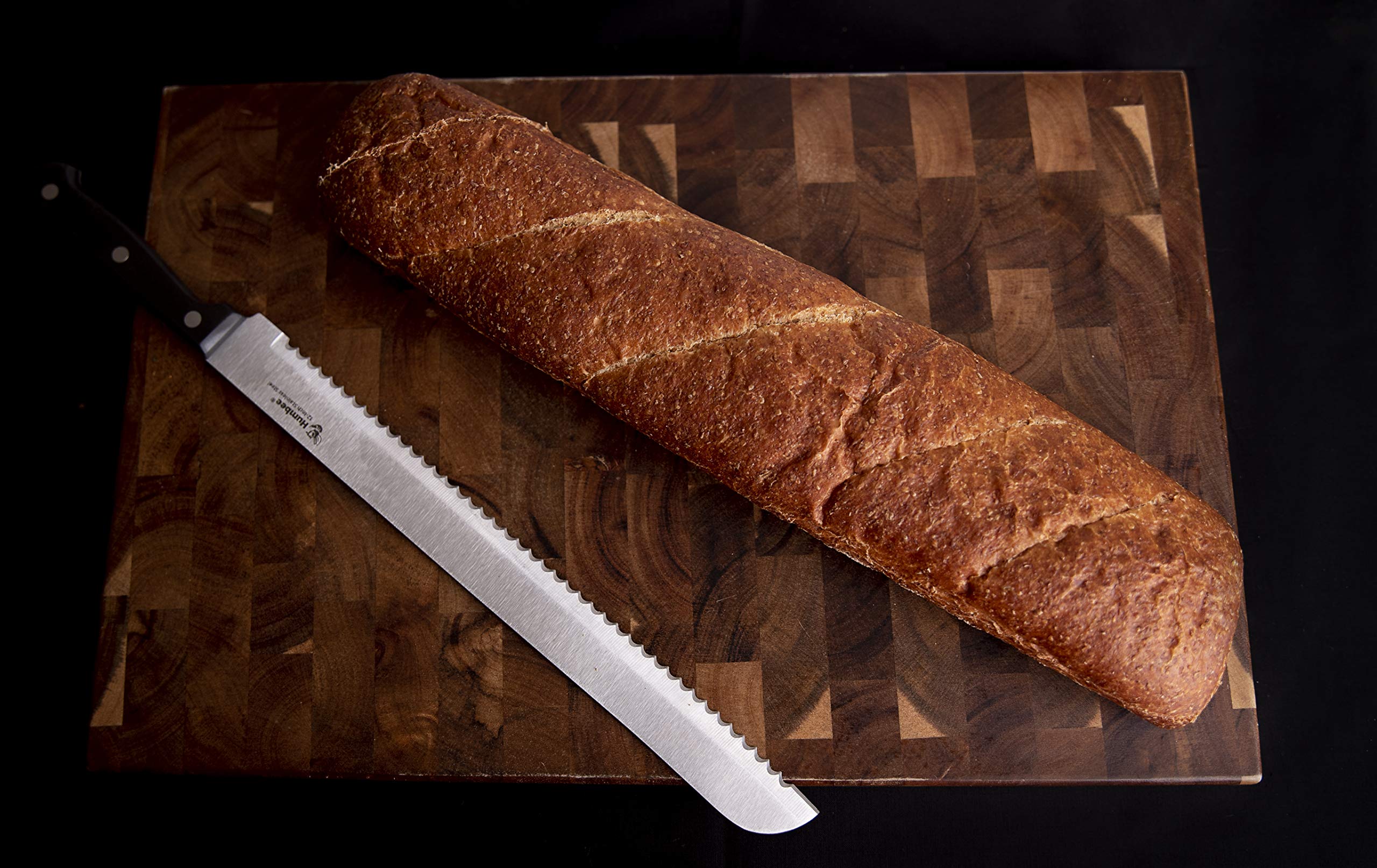 12 Inch Serrated Bread Knife with Wave Edge Blade - Perfect for Slicing Bread, Cakes, and Pastries - Ideal for Home Bakers and Professional Chefs