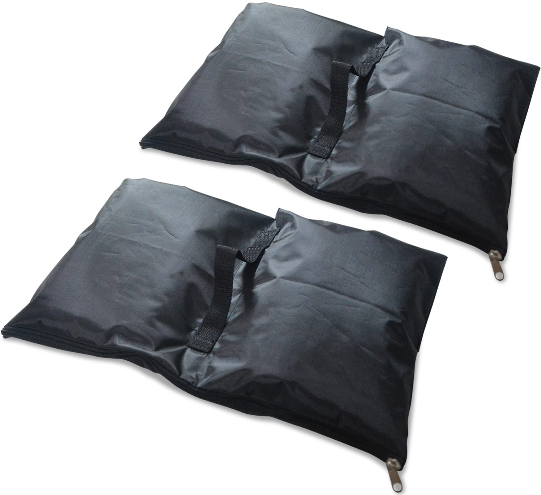 Black Sandbags for Photography - 2 Pack Empty Sand Bags with Zipper & Handle - Portable Weights for Light Stands, Tripods & Tents - Perfect for Outdoor Photo Shoots, Studio Lighting & Equipment Stabilization