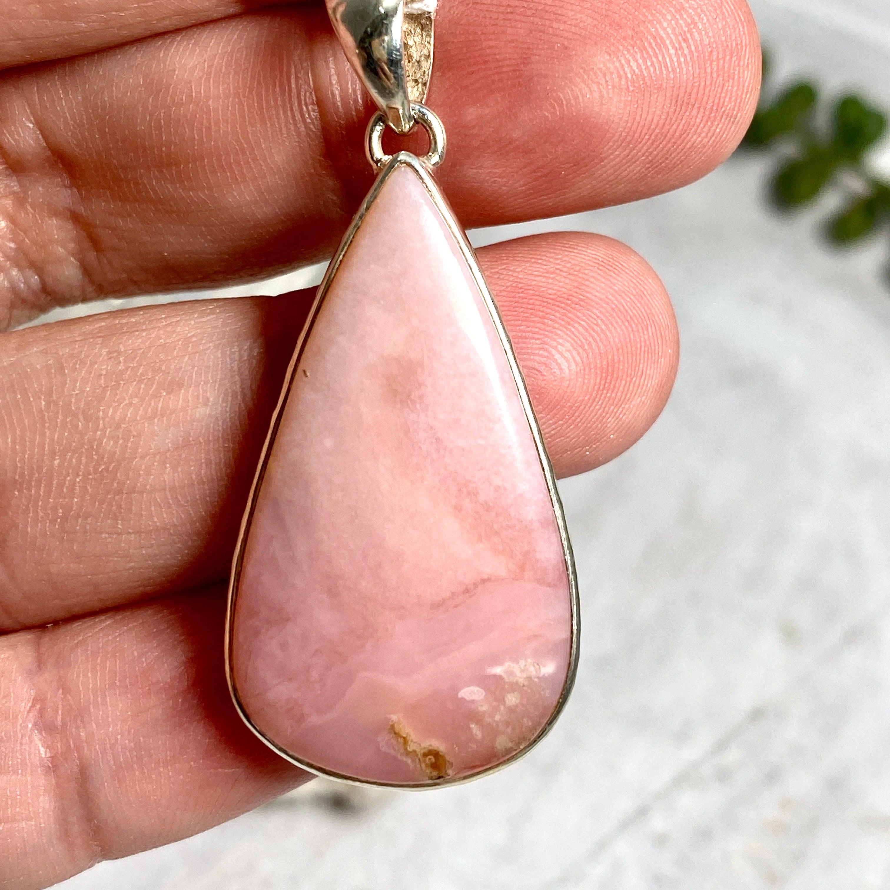 Natural Pink Opal Teardrop Pendant Necklace KPGJ3278 - Elegant Jewelry for Women, Perfect for Gifts, Parties & Special Occasions
